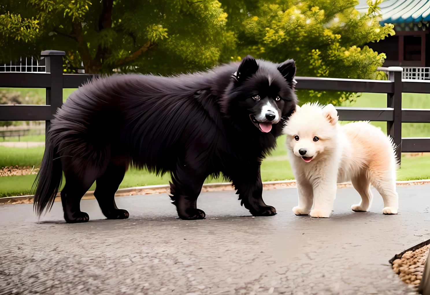 Offspring of Teddy and Chinese pastoral dogs，black in color