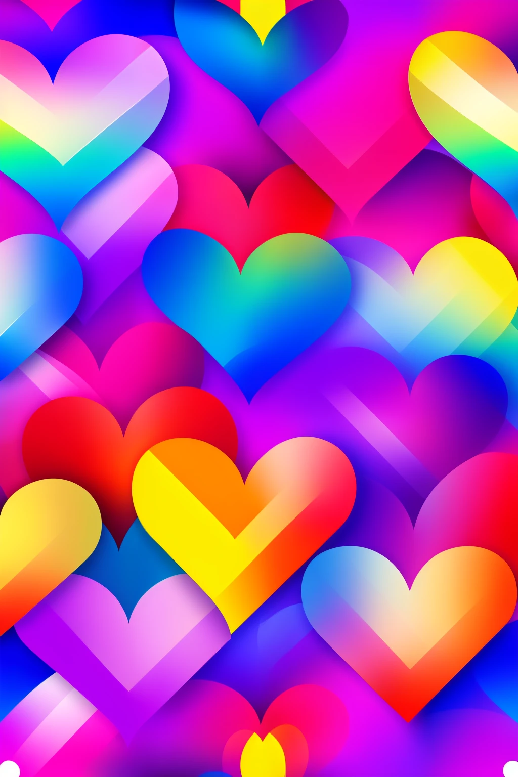 multicolored heart pattern, fundo roxo