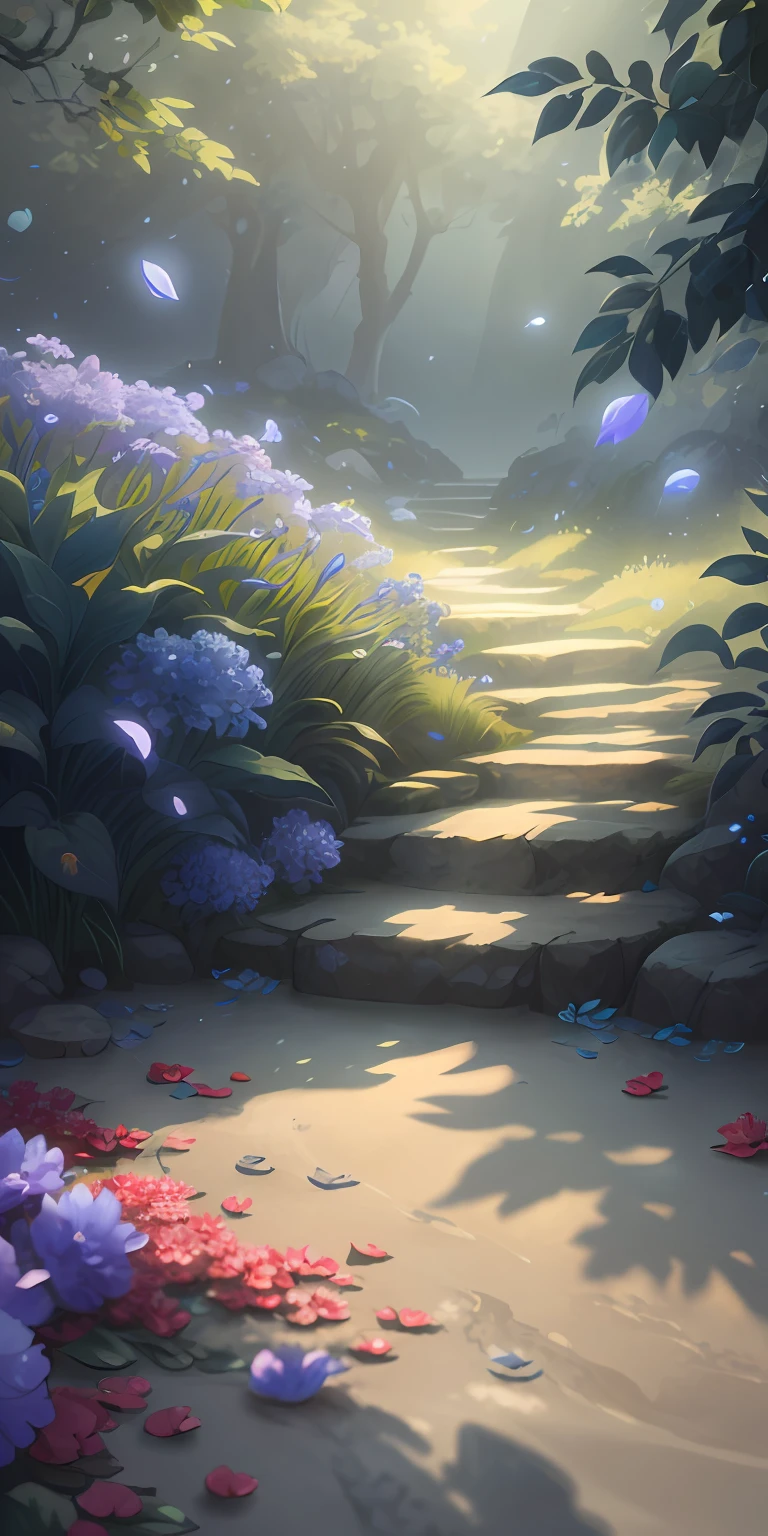 Masterpiece, best quality, (very detailed CG unity 8k wallpaper) (best quality), (best illustration), (best shadows) Nature&#39, blue sea,delicate leaves petals of various colors falling in the air light Tracking, super detailed --v6