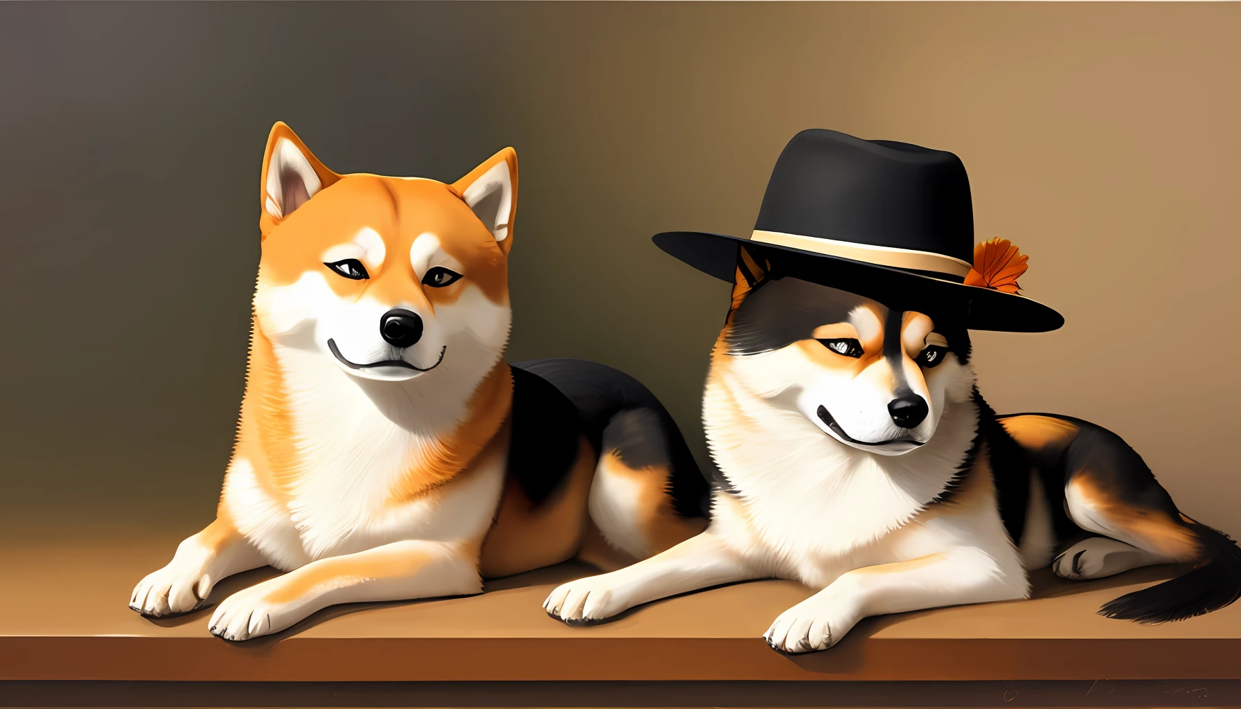 Professional painter、Picture like a photo、Shiba dog、Rin々Right、charicature、1animal、Hats