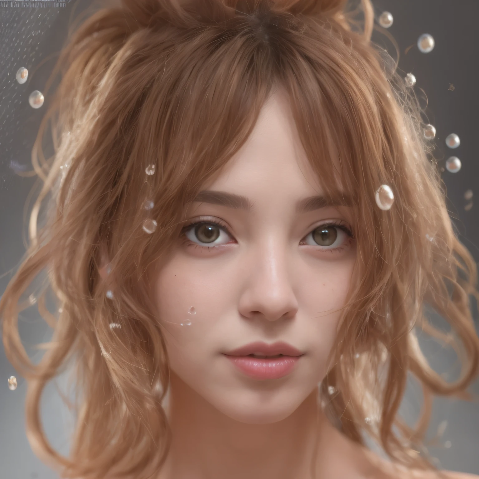There is a woman with a veil on her head and a veil on her head, foto retrato suave 8 k, 8k portrait render, kawaii retrato realista, Retrato VFX altamente detalhado, photorealistic anime girl rendering, retrato vfx altamente detalhado de, rosto bonito fotorrealista, Arte digital realista 4K, Arte digital realista 4K, [ Fotorrealismo 4K ]!!!