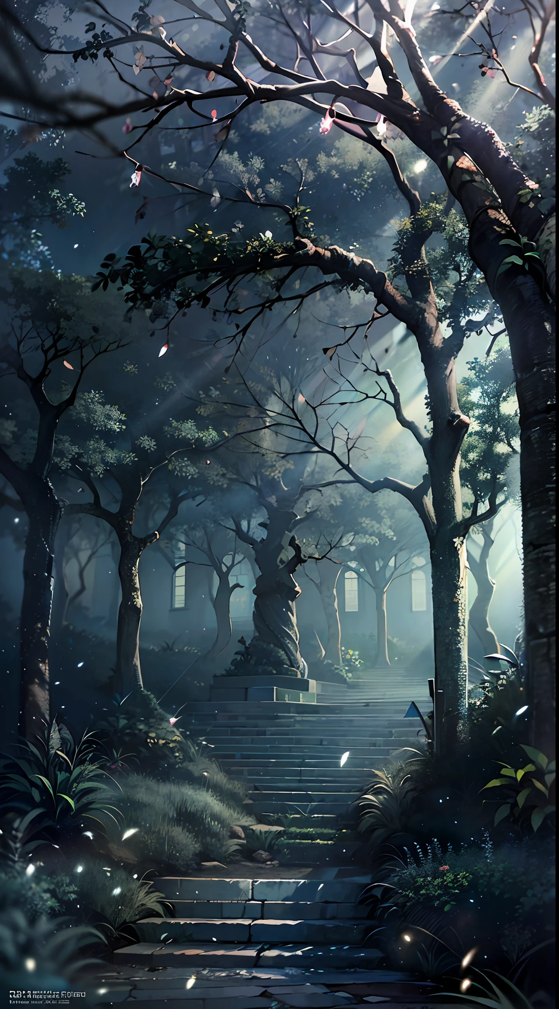 Look up，（Moon Night Fantasy Skeleton Fortress：1.4），（（Skeleton Castle）），tree branch，Lots of branches，greenish tinge，green color，fog atmosphere，dark cloude，swirles，Mysterious and dark，blood vess，uncanny，fog atmosphere，dense fog，opaque，streamer，bblurry，Torn clouds，（（3 moons in three colors）），Clear and detailed image quality，Engaging shots，Soft lighting，Great details，Transparent starry sky，Unique architecture，Blinking lights，Active character actions，（best qualtiy：1.4），tmasterpiece，super-fine，A detailed，acurate，depth of fields ，absurderes、A high resolution、ultra - detailed，（Unattended：1.3），Break，Create an image using a prism effect，Light refracts and creates colorful、A kaleidoscopic look。 Break , design an image with fisheye lens effect，Capture a wide field of view with a unique curved perspective。 Break，，Dappled sunlight，Tranquil natural beauty。 Break , Depict a monochrome world，Use only black、White and gray shades to convey depth、Emotional and compelling visual impact。