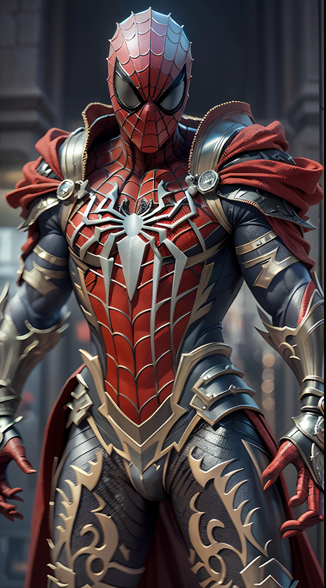 arafed statue of a spiderman in armor with a skull on his head, detailed intricate ornate armour, spiderman berserk skullknight black armor, intricate spiderman metal armor, intricate spiderman metal armour, photogenic details on spiderman armor, spideraman ornate gothic armor, intricate detailed armour, intricate spiderman ornate armor, plated armor intricate, high detail and very sharp, super detailed render, highly detailed spiderman armor, intricate spiderman armor details