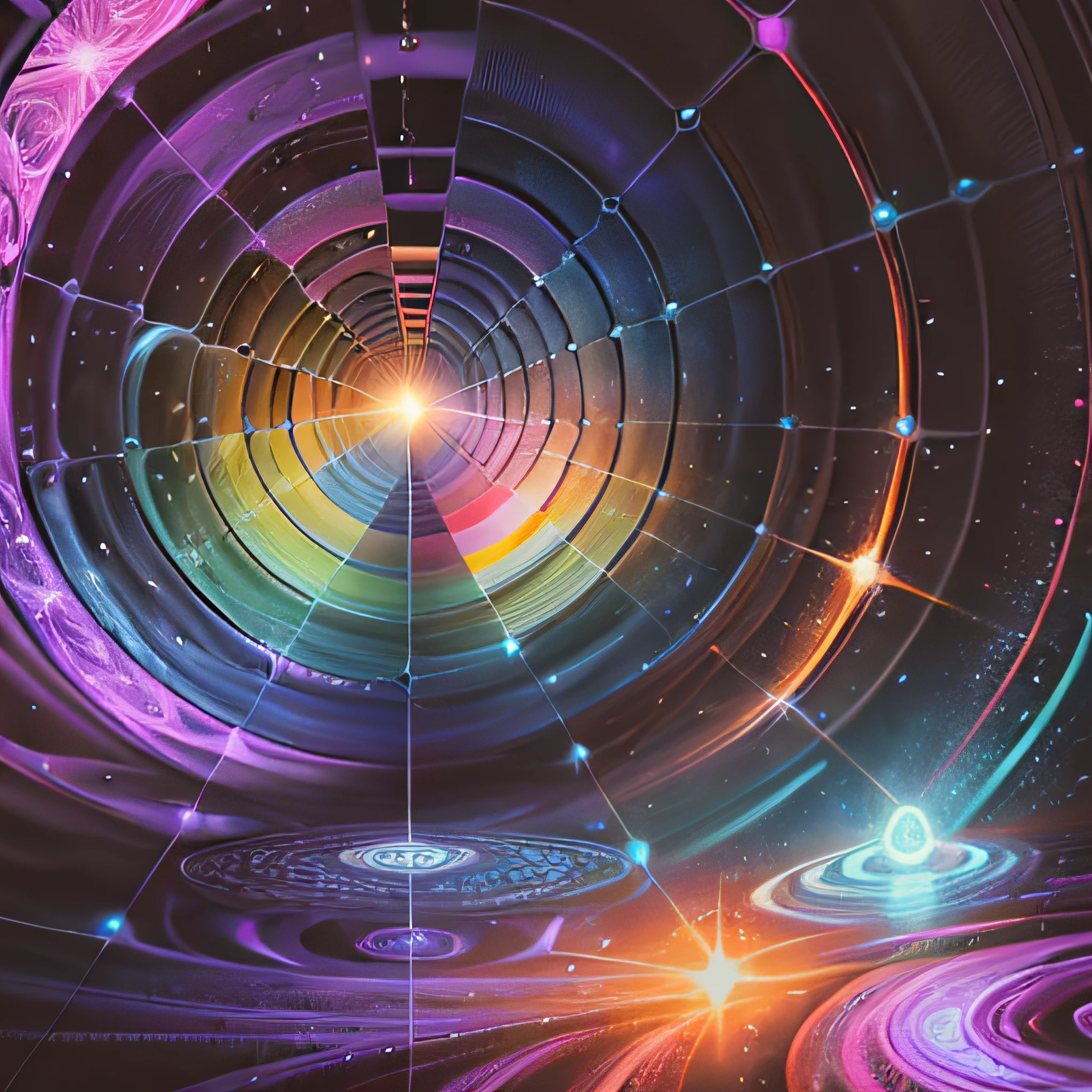 art similar to Alex Grey's art, lots of saturation in colors, woman, vortex, ultra realistic