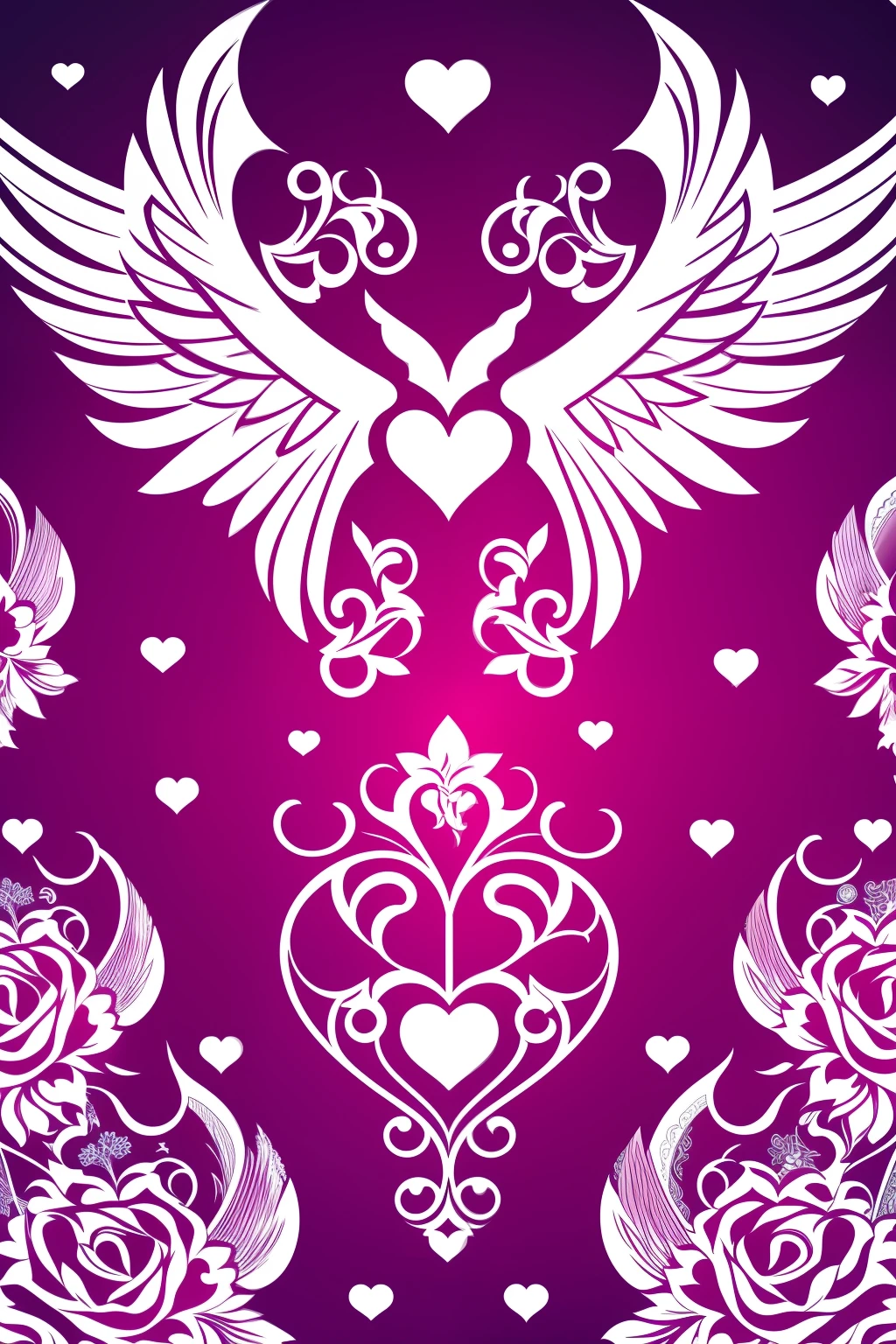Angel pattern, multicor, fundo rosa
