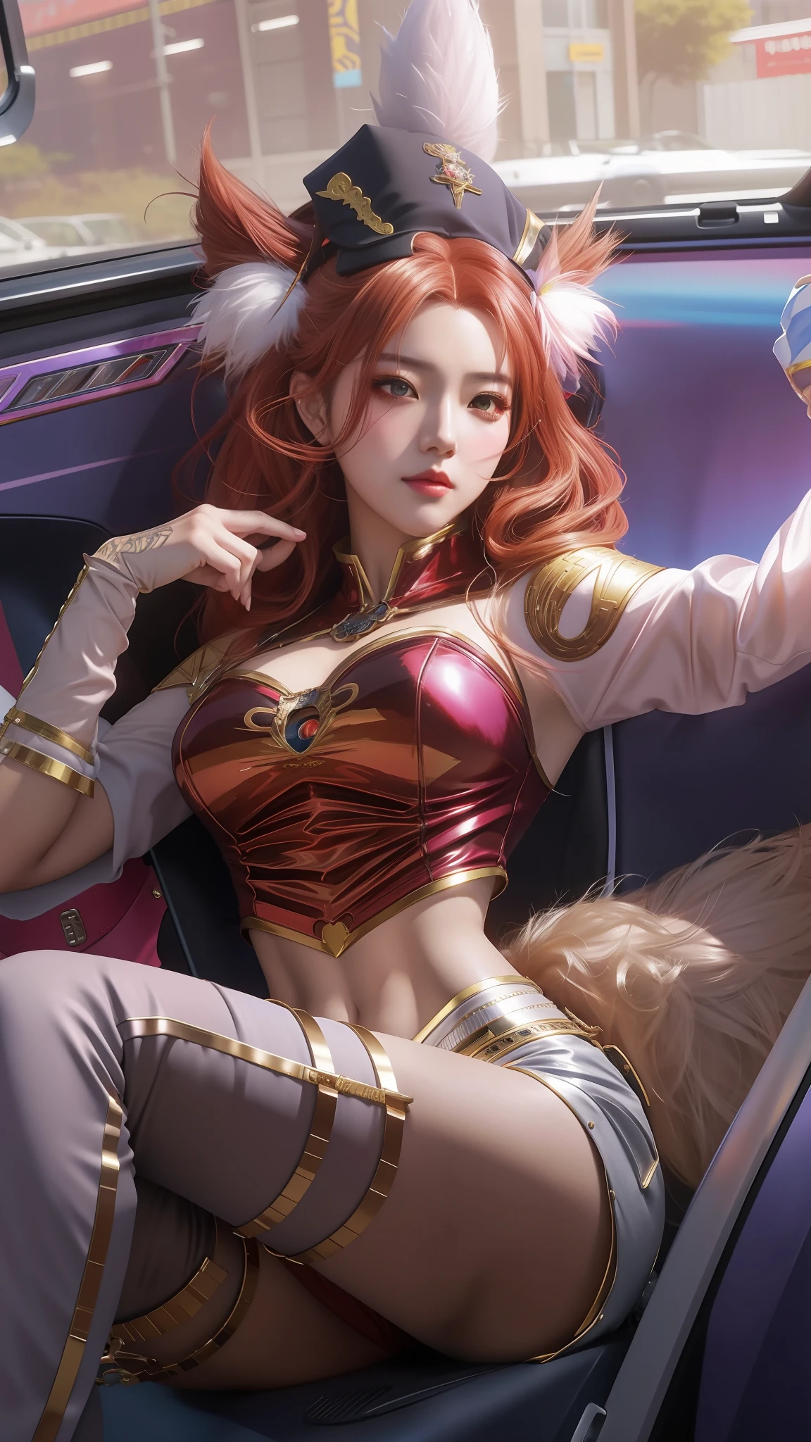 anime - style woman in a costume sitting in a car, extremely detailed artgerm, cushart krenz key art feminine, ! dream artgerm, ig model | artgerm, guweiz, by Yang J, style artgerm, kda, artwork in the style of guweiz, artgerm style