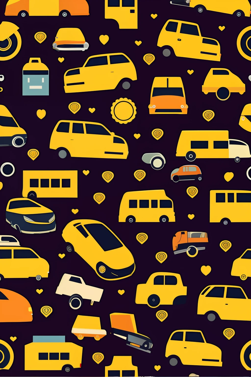 Small Car Design Pattern, fundo preto