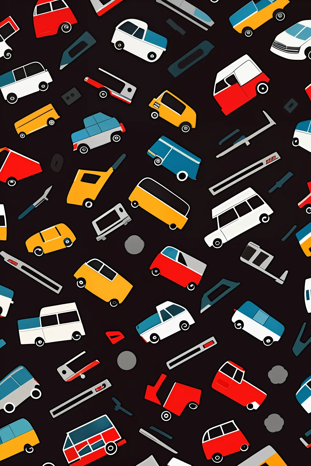 Small Car Design Pattern, fundo preto