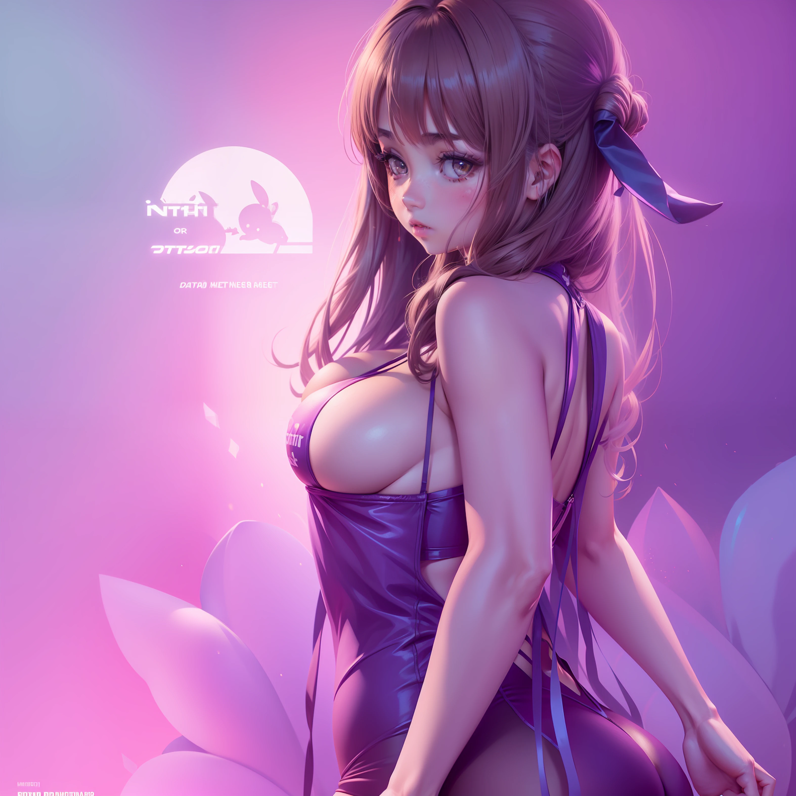 1girls, , Trikot,Playboy Bunny, Netzstrumpfhosen, braune haare, Anime Cute, blush, thick ass, , sexy, boobs