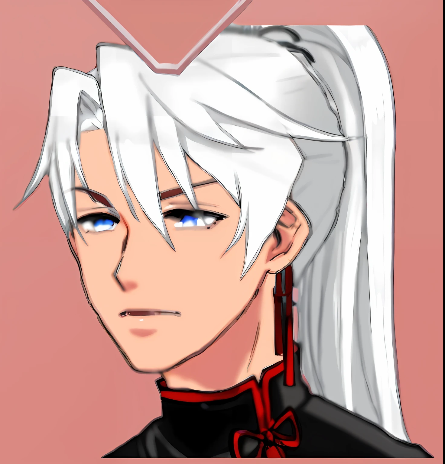 Anime characters with white hair, blue eyes and red bows, he has dark grey hairs, white haired Cangcang, Silver hair (pony tails), Tifa Lockhart with white hair, White-haired, a silver haired mad, white-haired god, male anime character, silber hair, Anime handsome man, Male anime style, Delicate androgynous prince, White-haired fox, whaite hair