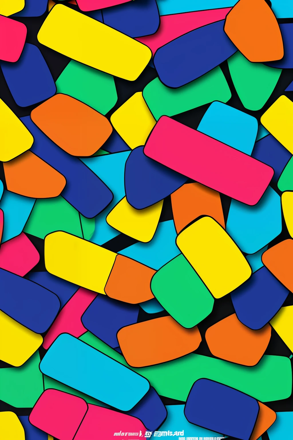 Multicolored small car design pattern, fundo blue