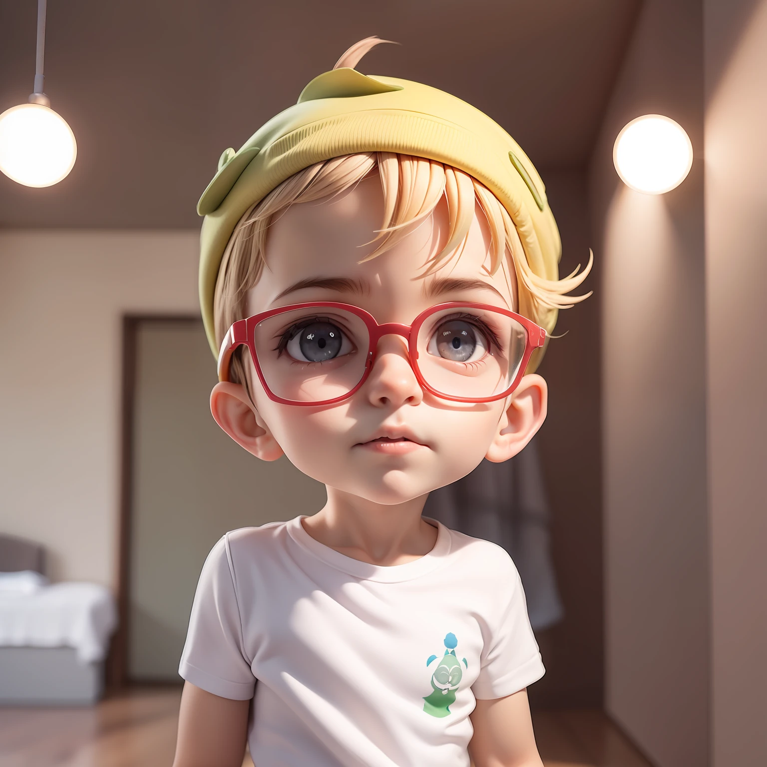 (Pixar 1.25 estilo) 1 ((parte superior do corpo frente, busto tiro)), solo, frente, very comical face, olhos muito detalhados, olhos castanhos, nariz muito detalhado, boca muito detalhada, Amicable, brasileiro, terno masculino, gravata borboleta, eyeglass, central area, ((obra-prima, alta qualidade)), (composite lighting)