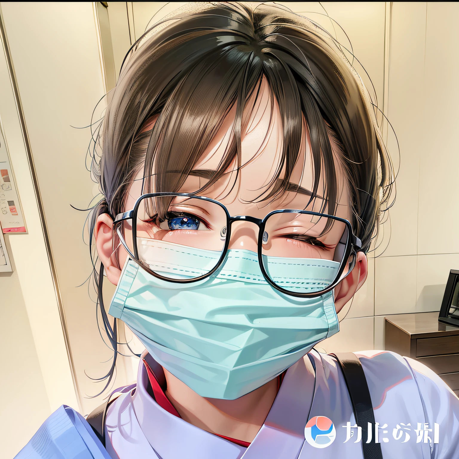 Japanese anime, Remove the mask, Open your left eye