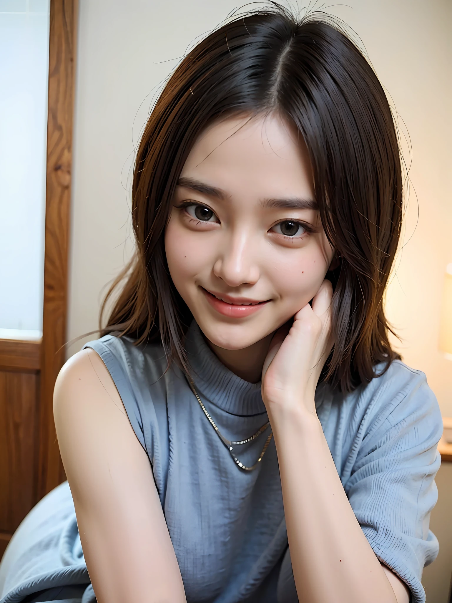 Beautiful cute real Japan smiling