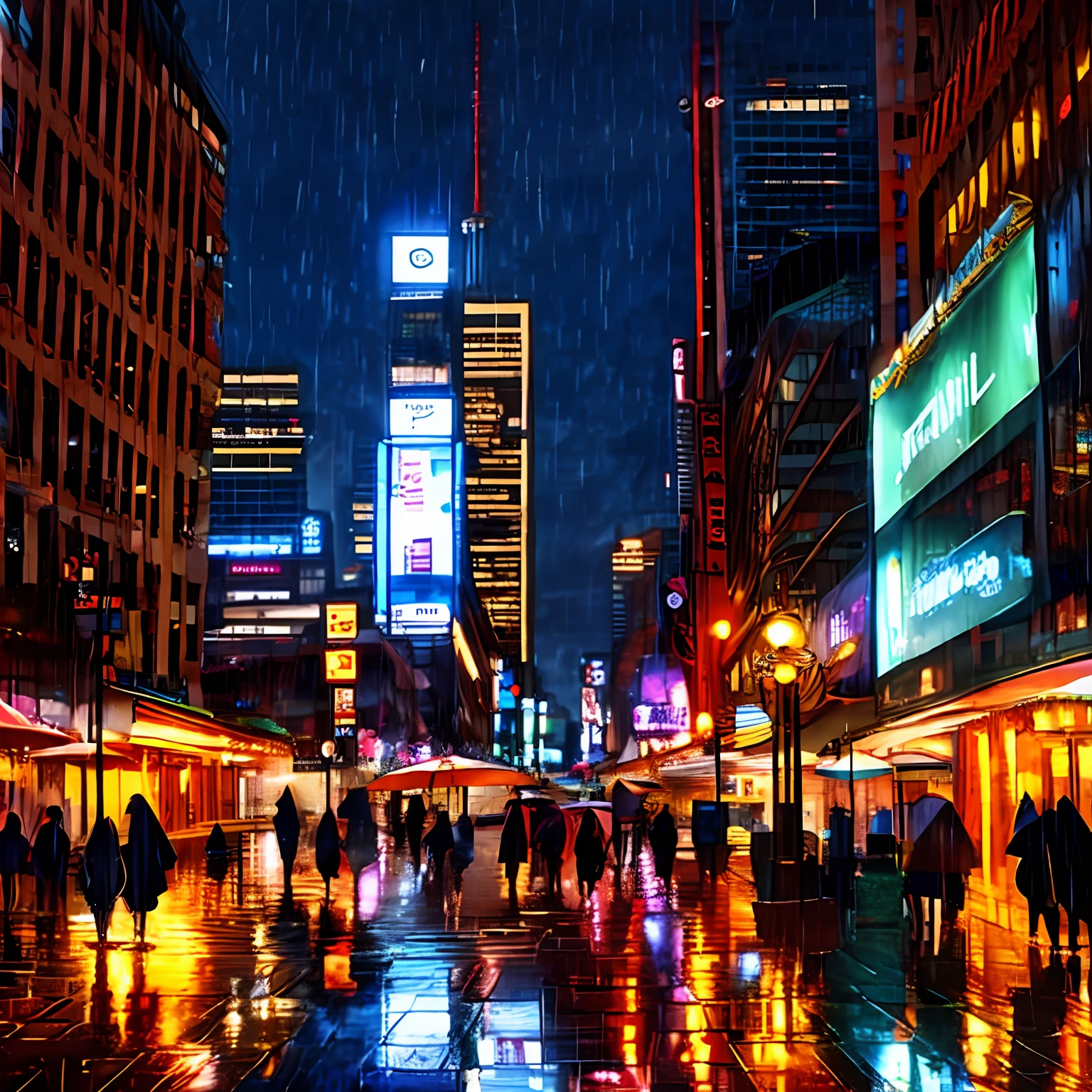 At night
In the rain
No one
city