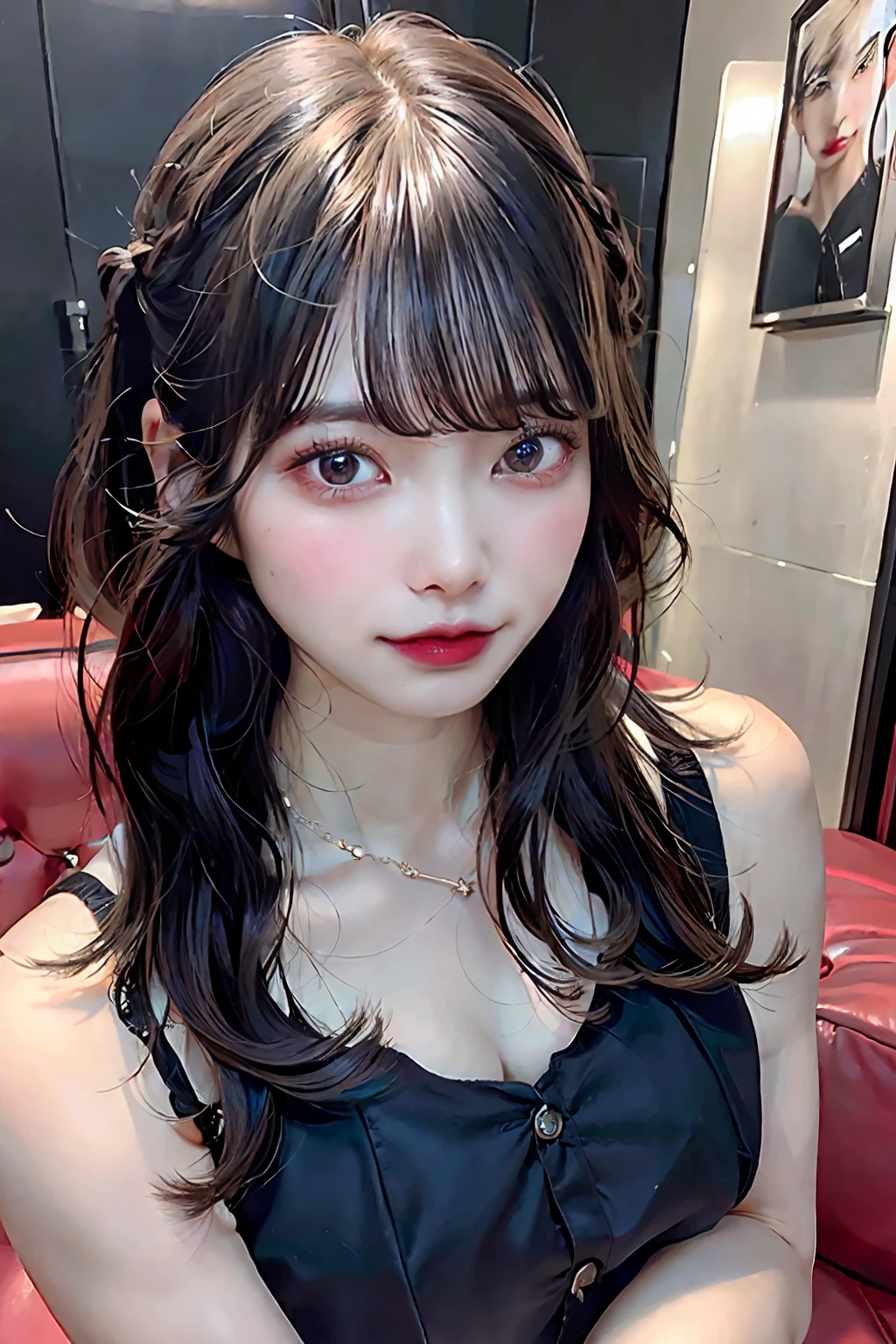 Black Hair Bob、(Raw photography、Photorealsitic)、(very dark lipgloss、Pure Black Lipstick、So many eyelashes、Pure black eyeshadow、Teary-eyed、is crying、angry、hightquality、hight resolution、depth of fields、chromatic abberation、Natural Color、Caustics、mid night、murky、japanes、femele、age 30s）、Staring at the viewer、angry、a necklace、1 female、、Soft big、Good Style、Slender figure、The tips of the are clearly visible.、full body Esbian、Raw feet、Overexposed、The body line is very ????、The ?????? is wide open、Protruding、Genuine leather sofa、Very much skin exposure、????  pose、The tips of the are clearly visible、?????? is visible、The pubic area is clearly visible、?????? wide open、????????????、pubick hair、Very small bra、Minimal protrusion、A ????、?????? is visible、??????????? about to burst、the ?????? is large、Beautiful woman with accentuated slim abs:1.3、(Casual Hairstyles、huge ???:1.2)