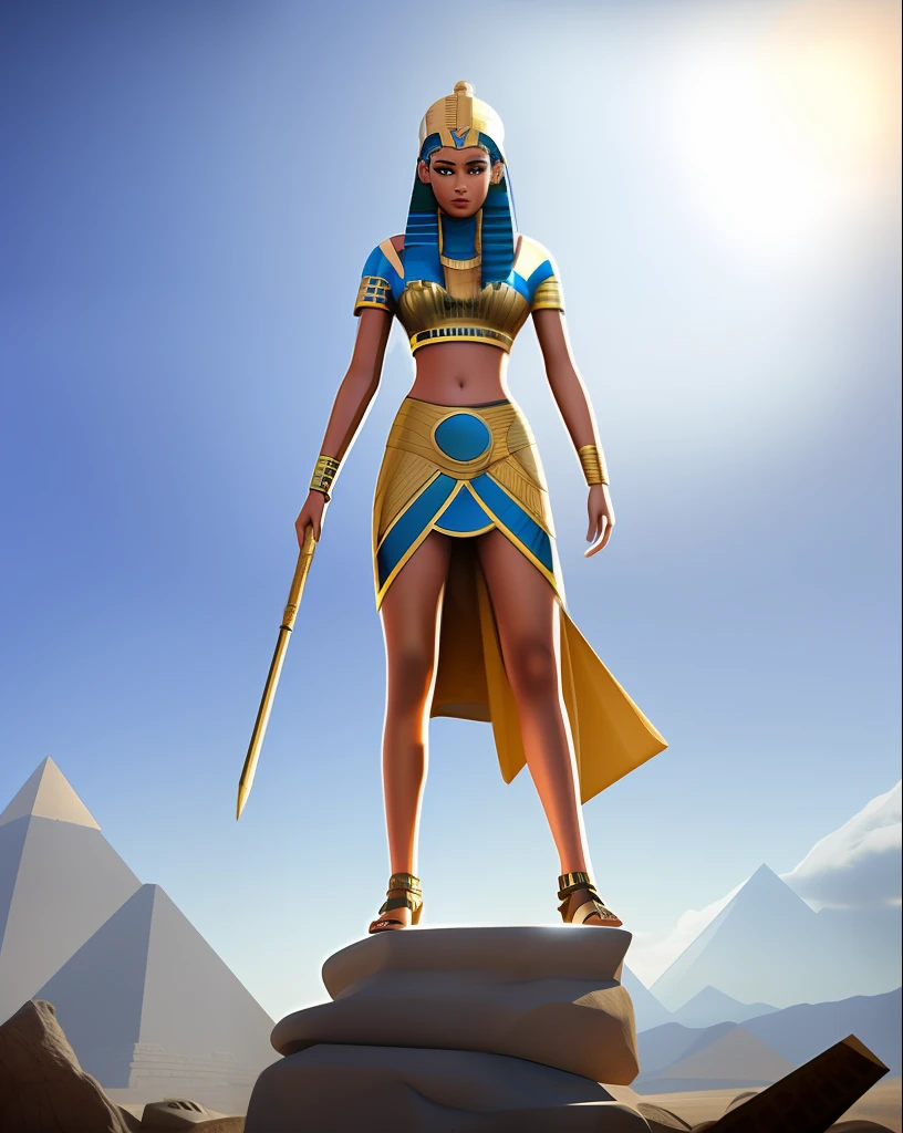 Arafed woman in Egyptian costume standing on a rock with a sword, Egyptian god, the egyptian god, wind egyptian god, Egyptian Princess, Egito Deus, egyptian clothes, egyptian warrior, storm egyptian god, android girl in egyptian ruins, beautiful cleopatra, Egyptian, black emma watson as egyptian, epic 3 d oshun, ancient egyptian, epic 3 d yemaya