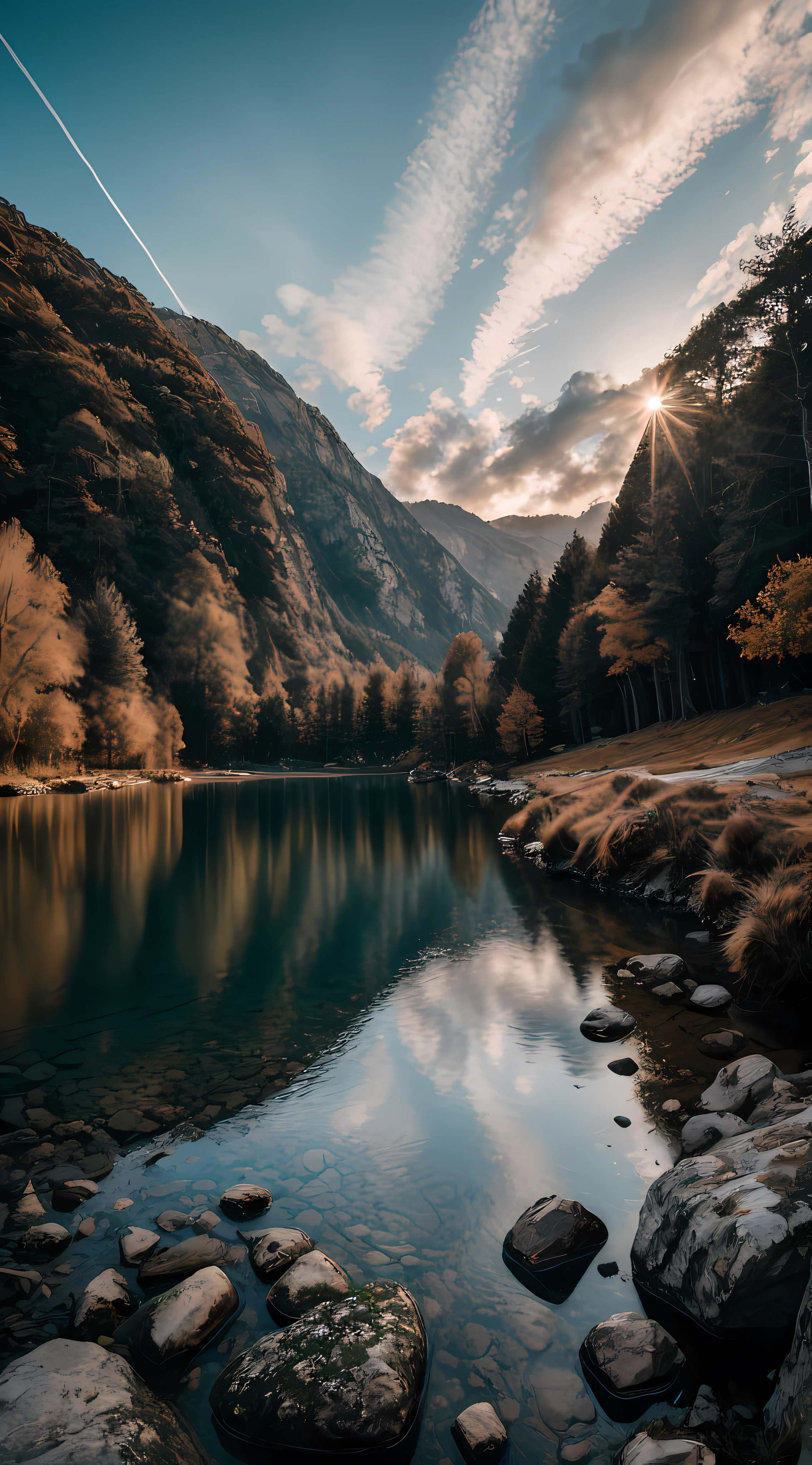 RAW photo of a landscape, small details, photorealistic, ultra-realistic photo, 8k uhd, dslr, soft lighting, high quality, film grain, Fujifilm XT3, (masterpiece)