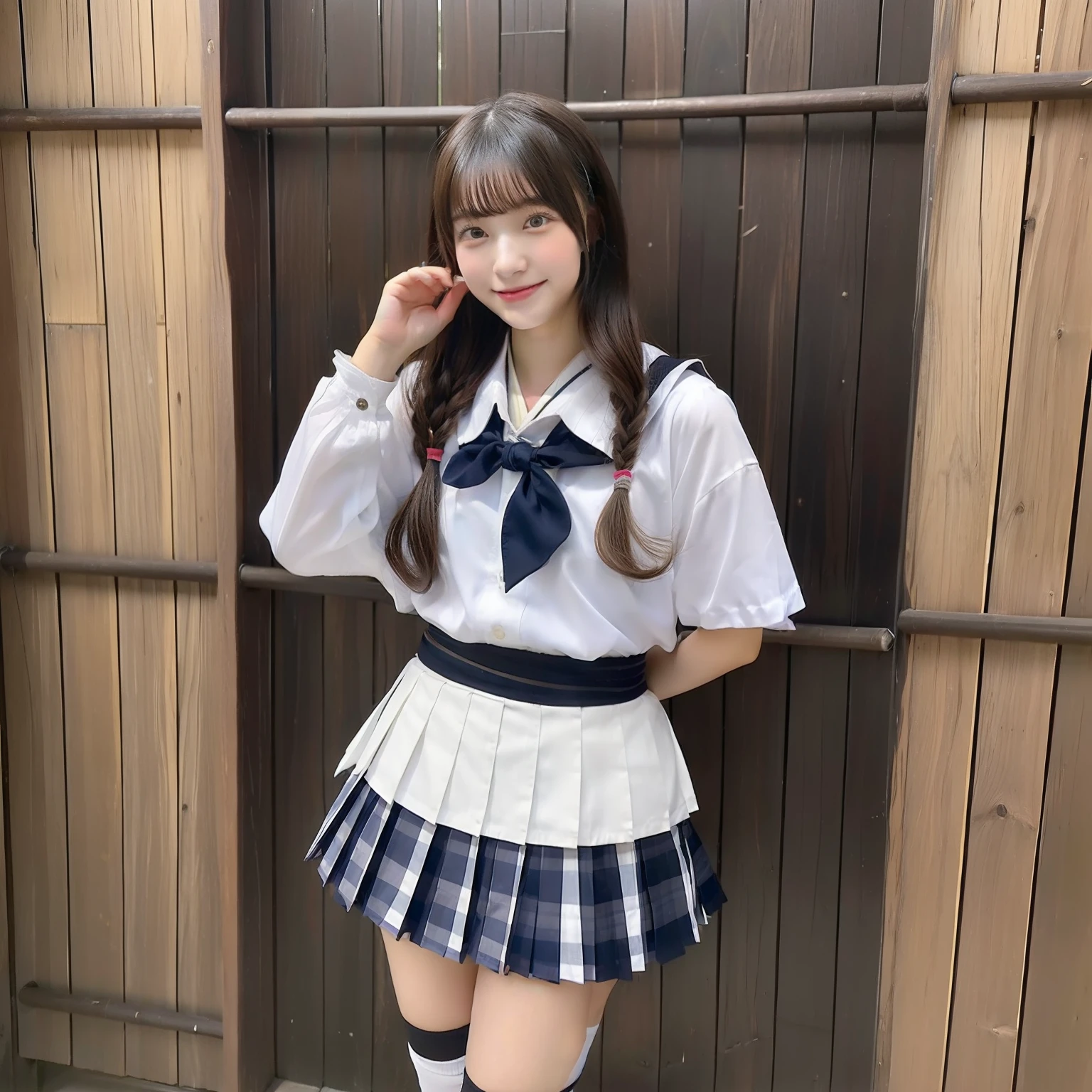 ((Japan High School Girl:1.2),(18year old:0.9),(a miniskirt:1.1),校服)