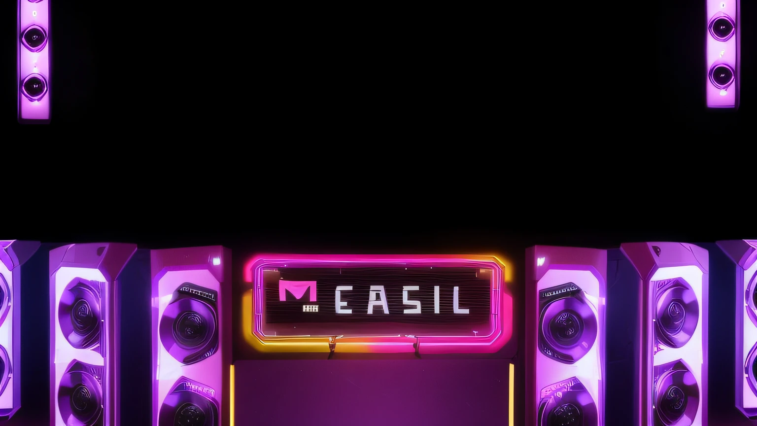 Caixa de som, Mixer DJ, Futuristic neon table. mesa neon cyberpunk. Mesa DJ. Caixas de som, caixa de musica.