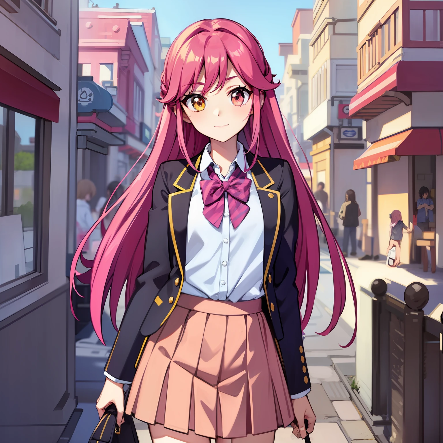 Long hair, pink hair