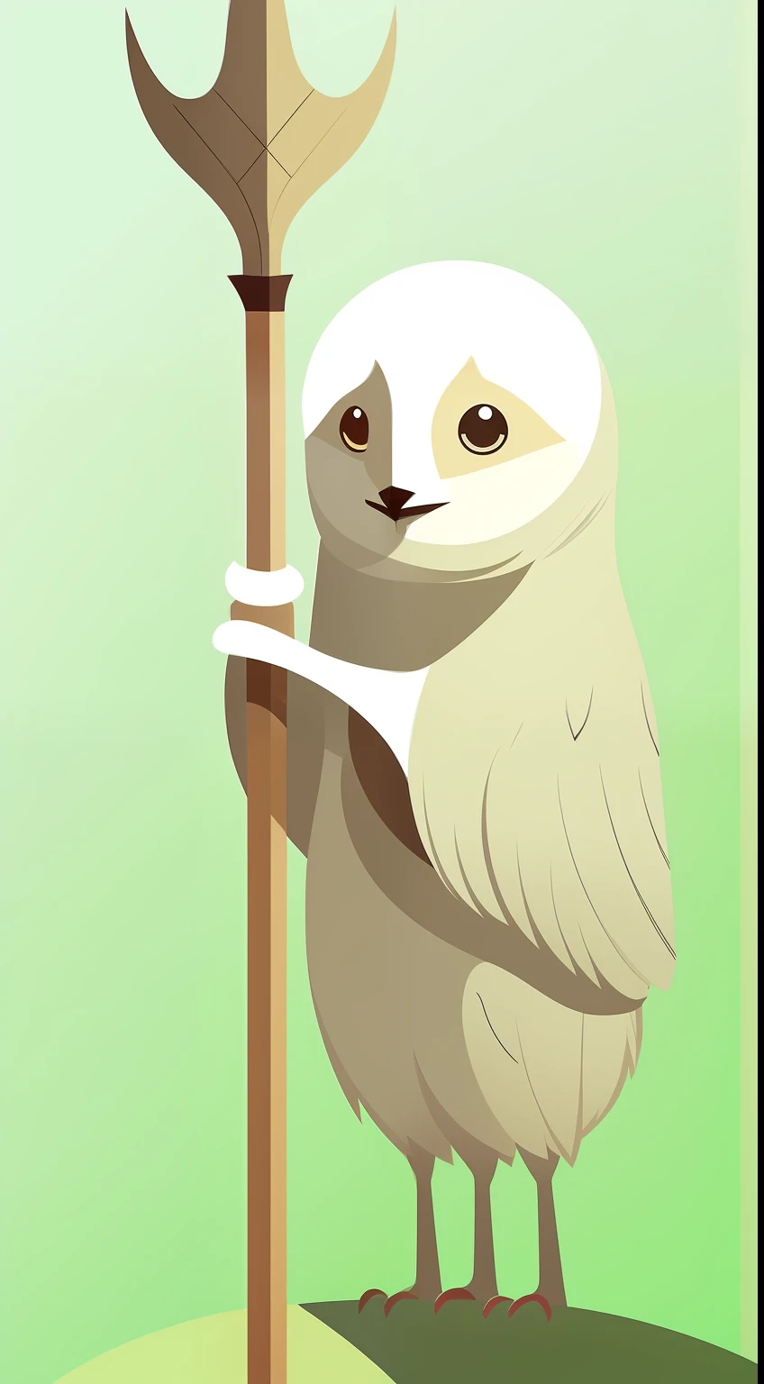 Minimal and cute animal illustrations,blanche,Hold the spear