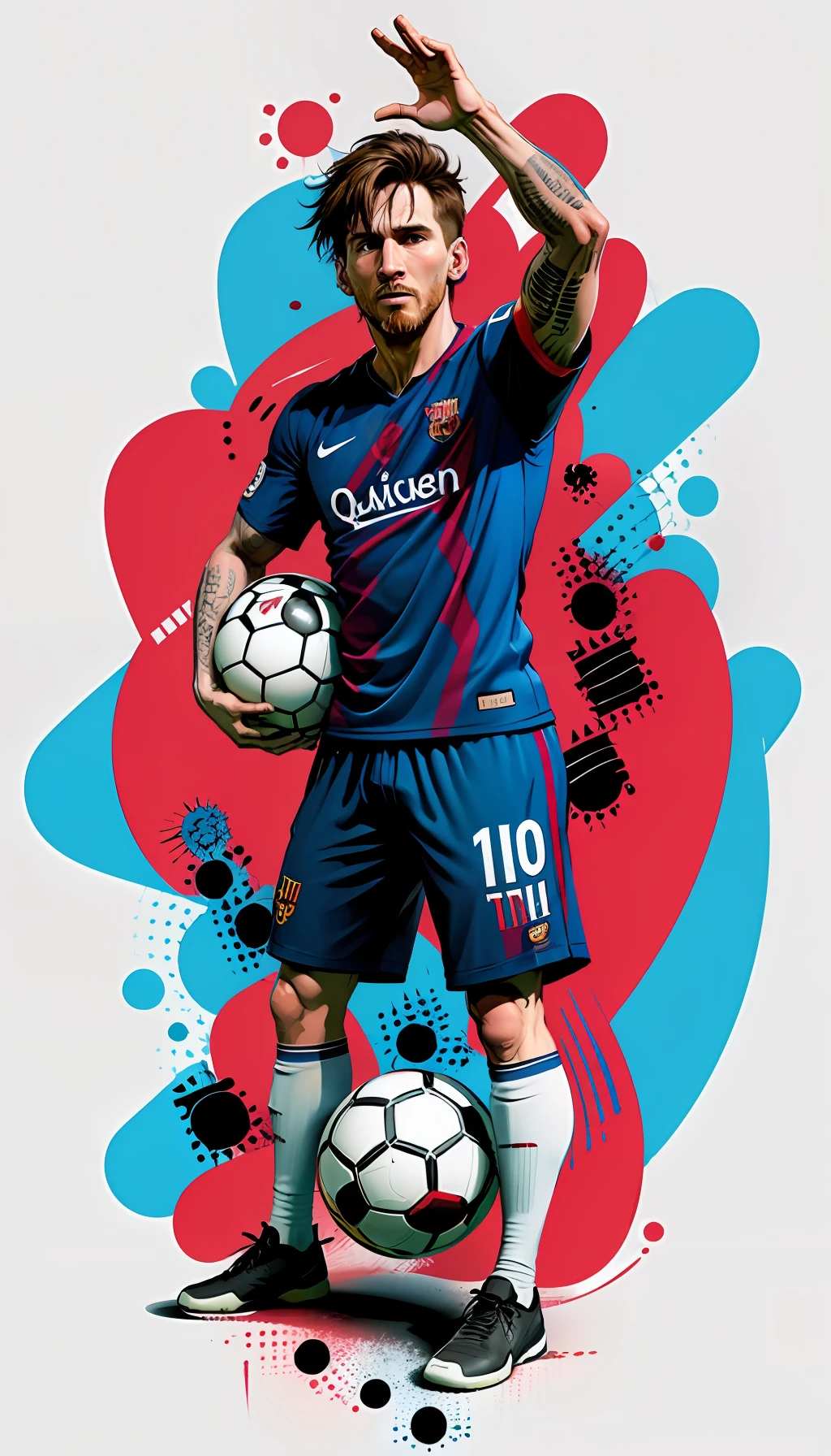 "messi Iconic football style in 4K+ corpo inteiro"