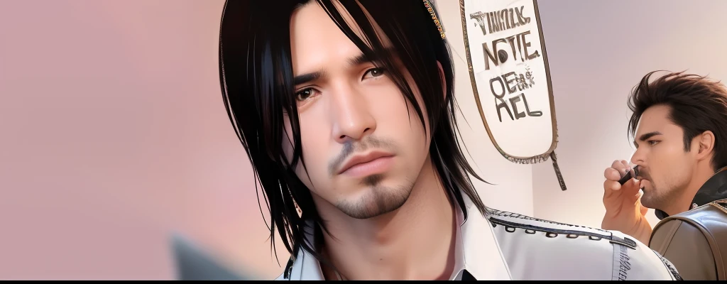 mejor calidad, obra maestra, (realista: 1.2), 1 hombre, Eren Jaeger, vida real, live-action, Vaqueros negros, brown-hair, cabello suelto, Cabello largo, Chad, barba de rastrojo