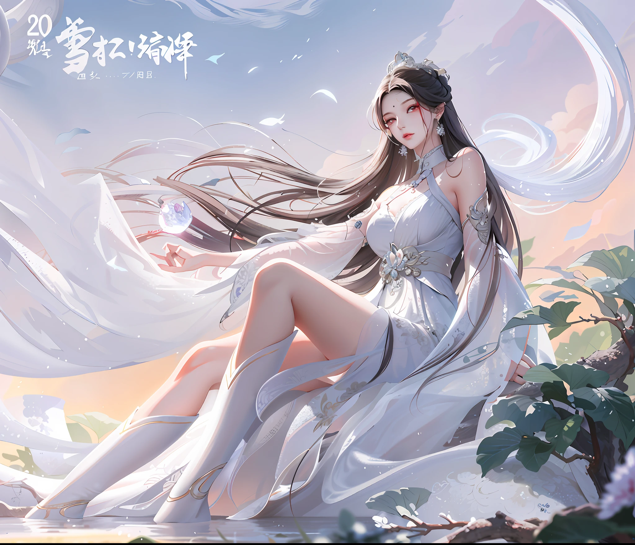 tmasterpiece,Need,Rainy days,China-style,Chinese Ancient Times,1 woman,Light gauze garment,Mature woman,Silver white long haired woman,hair over shoulders,pale pink lip,apathy,Serious,By bangs,assassins,The sword,Manteau blanc,Blood,Blood stains on the face,detail in face,Correct proportions,The painting is in the ancient painting style(Guviz)Creation,An oil painting depicting a woman with long hair。The entire painting features a palette of white and black。The woman's face is very realistic(realistic female faces),Loved by the audience。Presented in a meticulous drawing style。Women have gray hair like snow,The eyes seem to be full of aquatic color(watery red eyes),Exudes an aura of mystery,Women wear elegant and elaborate clothing,The whole painting presents a high degree of skill。