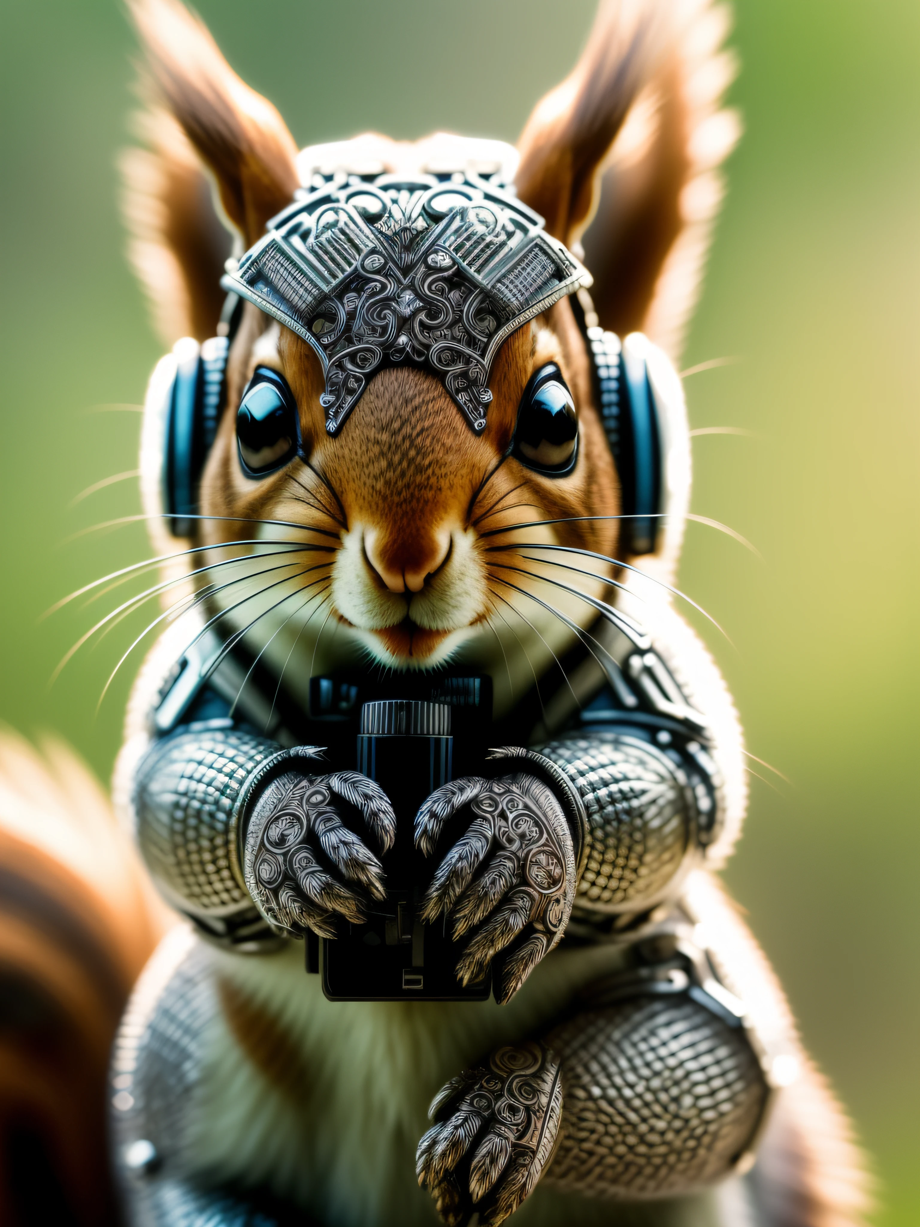 macro lens, a cute squirrel made out of metal, cyborg, cyberpunk style, ((intricate details)), hdr, ((intricate details, hyperdetailed)), cinematic shot, vignette, PERFECT (((gorgeous FACE))), highly detailed, INTRICATE