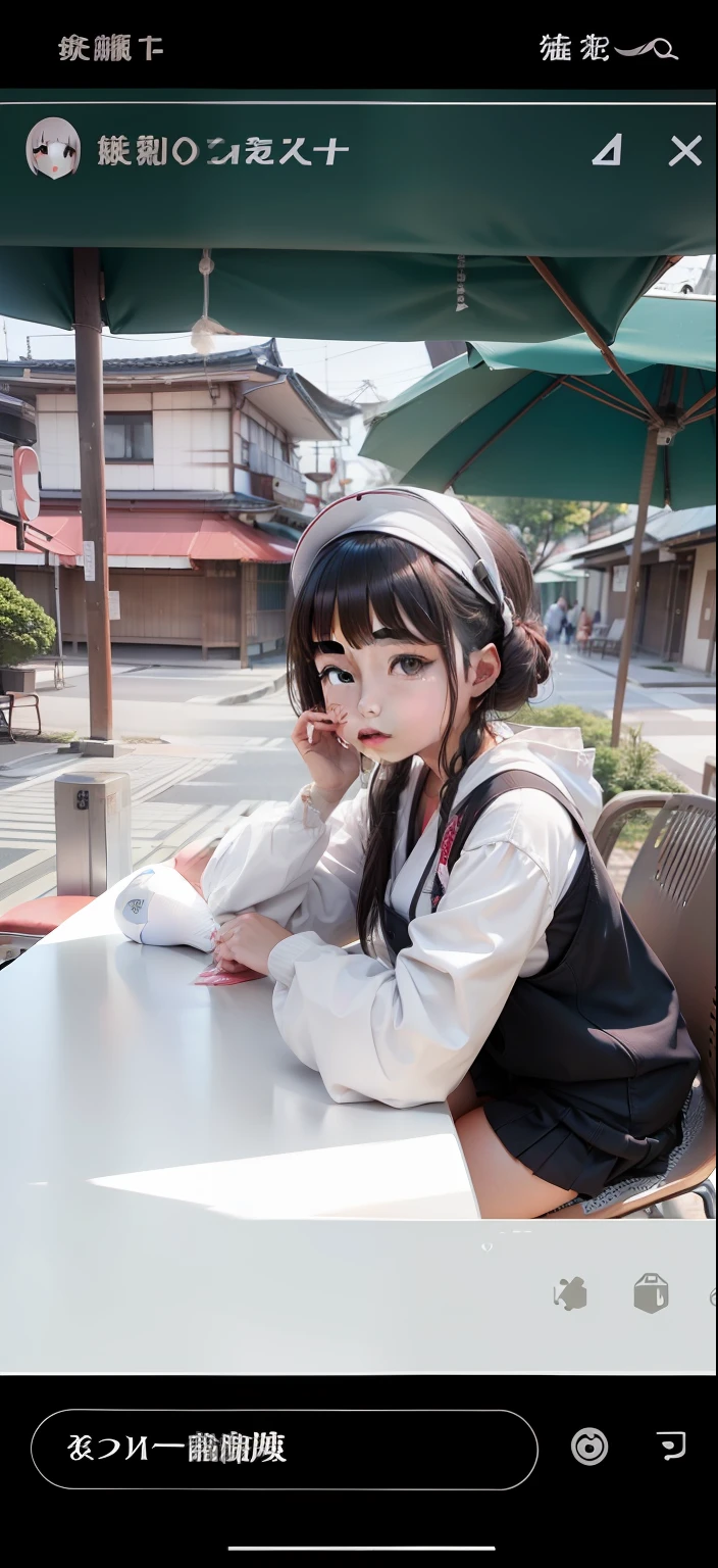 Man's daughter japanes Keep your face as it is a miniskirt Sitting on a chair Facing the front White underwear is visible