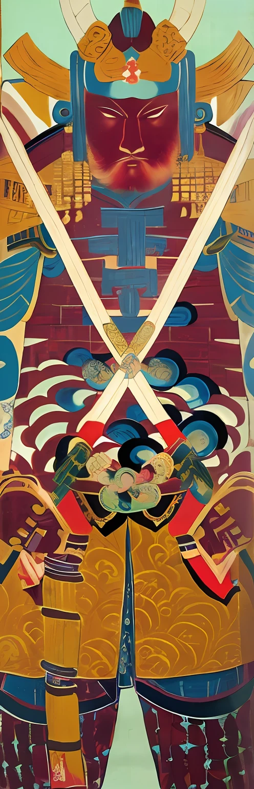 "(Samurai painting,Ni Jiao:1.2,inspiration: Utagawa Kuninari III + Utagawa Kosei II:1.1, Persona: Victor Ngay, tristan eaton, Victor's car, Color: CMYK, Botticelli, Surrealist Victor Wei)"