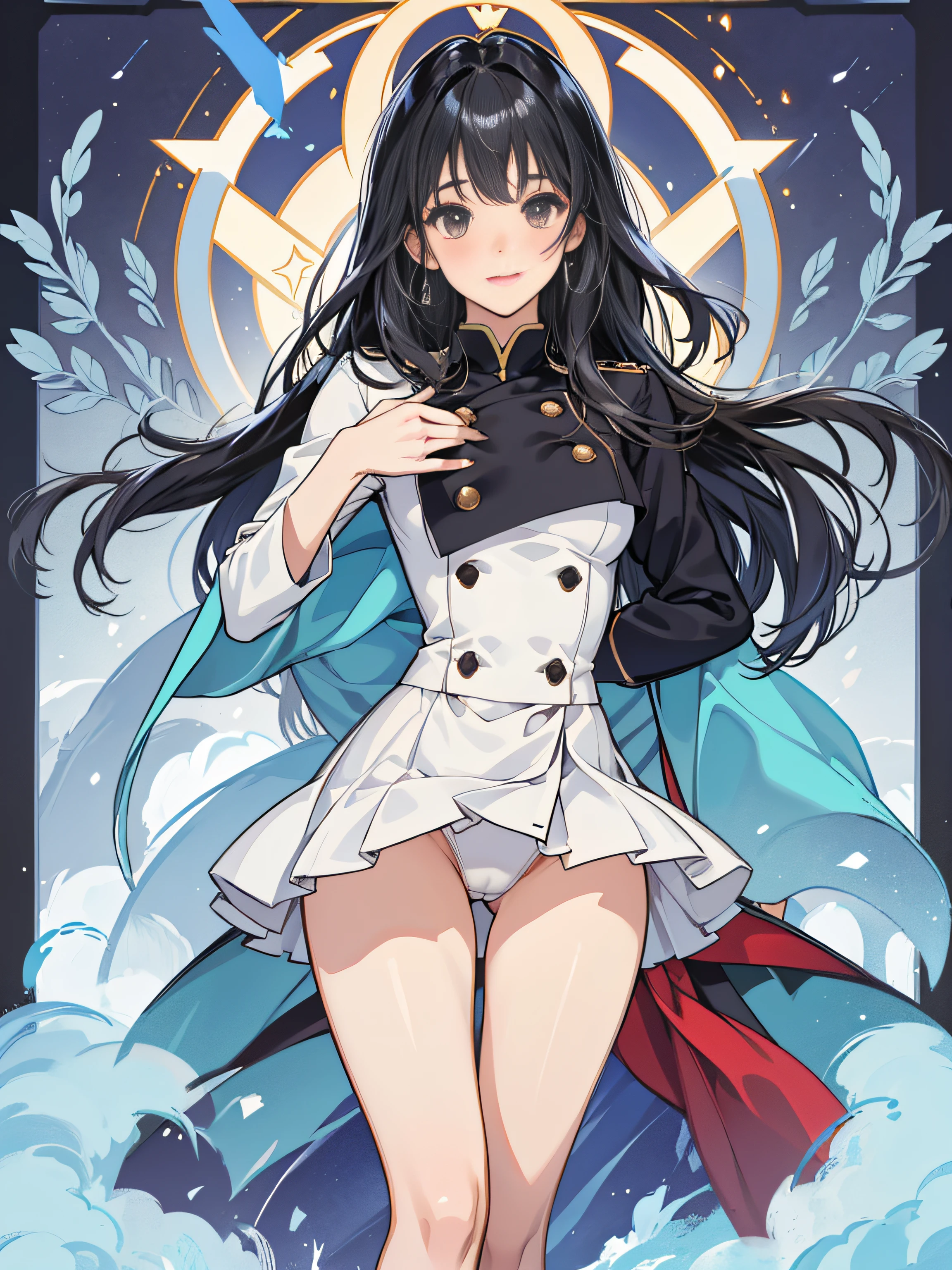 cute little、lightsmile,Beautuful Women, female high-school student、1People Girls、Anime style, ghibli-like colors, Blazer Uniform、、I'm inviting、On the bet、A dark-haired、You are showing me your pubic area、Straight hair、Glamour、is open、Colossal tits、dle branca、Black socks、Eagerness to show、I'm excited、wide-open legs、Very embarrassing、red blush。 Best Quality , Textured skin、 Super Detail, high details, High quality、Crotch facing me,thick leg、Big butt、Blacks、pubick hair、masterpiece、original,Very delicate and、