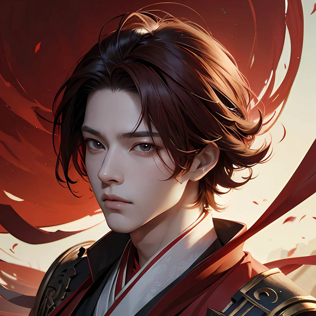 wearing a red Hanfu, a character portrait inspired by Ma Yuanyu, pixiv contest winner, magic realism, style of anime4 K, Palace , A boy in Hanfu, Guviz-style artwork, Detailed digital anime art, Detailed portrait of an anime boy, Anime art wallpaper 4k,head portrait --auto