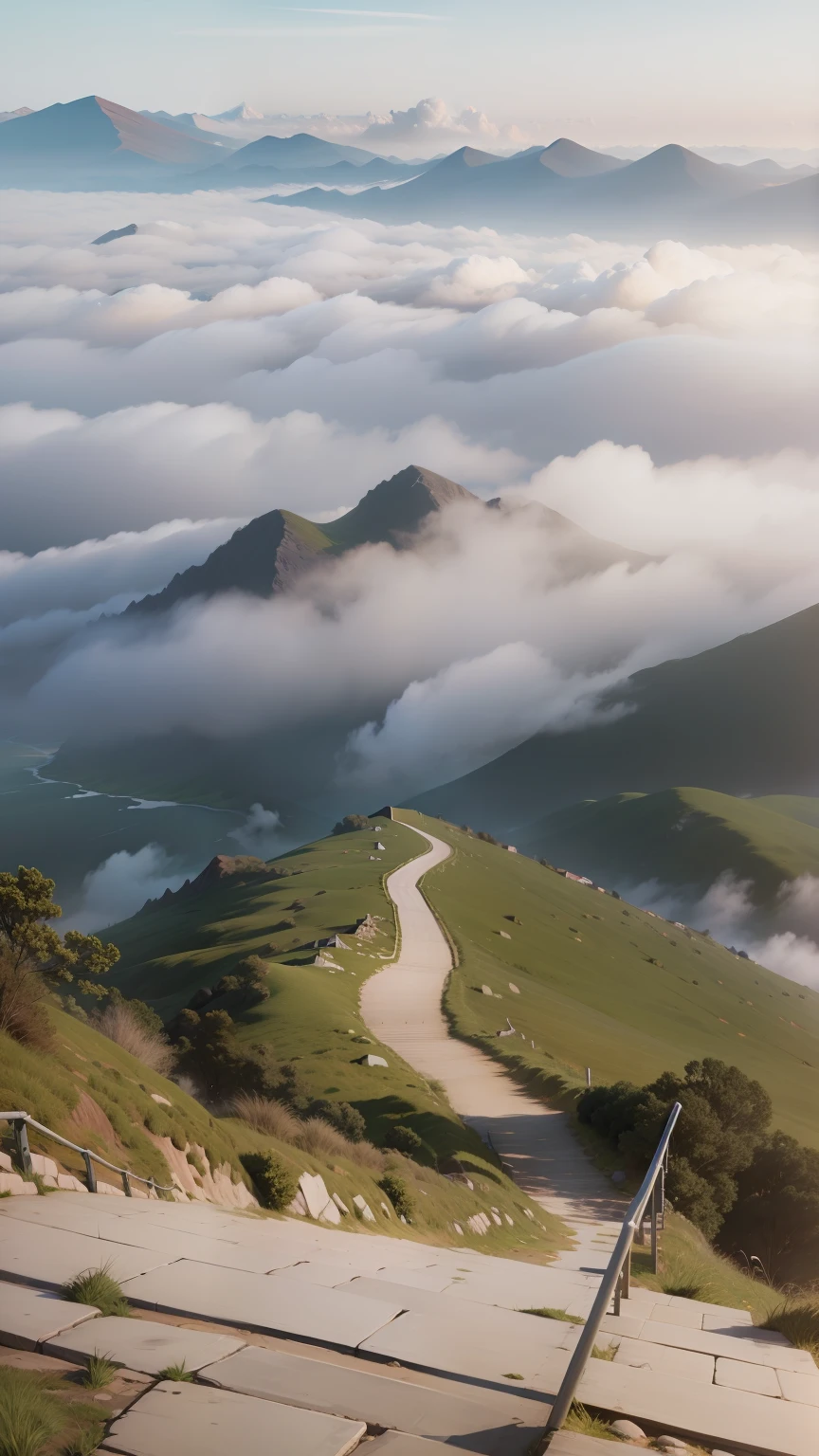 High hills,Sea of Clouds,footpath