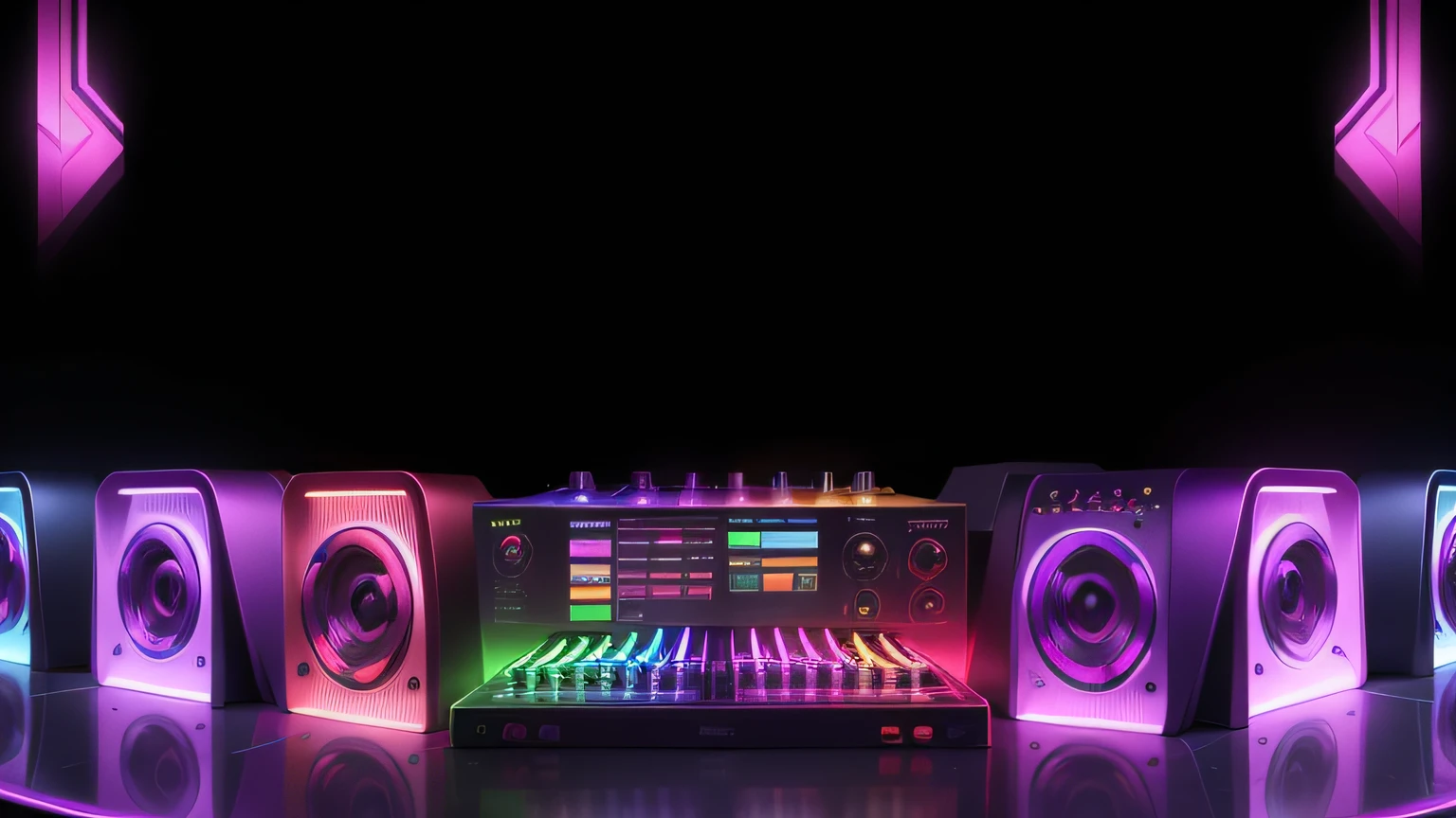 Arco - Iris, Mixer DJ Colorido, Colorful futuristic neon table. colorida. Rainbow, rainbowart.