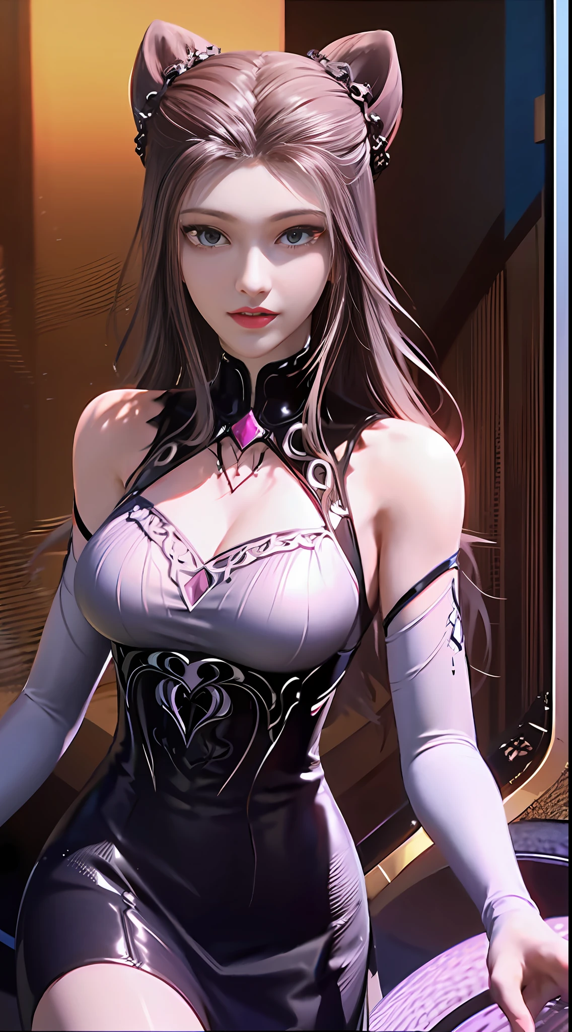 （（dark light，top-quality，8k，tmasterpiece：1.3）），（focal：1.2），（In China，Casual theme，inside in room：1.5），（Beauty with slender abs：1.4），（（Layered Hair Style）），（（White color blouse：1.6）），（Short white lace skirt：1.3）， Highly Detailed Face and Skin Textur， Whitens the skin， （full bodyesbian：1.4），white  clothes，safety，water elemental，Epic composition，