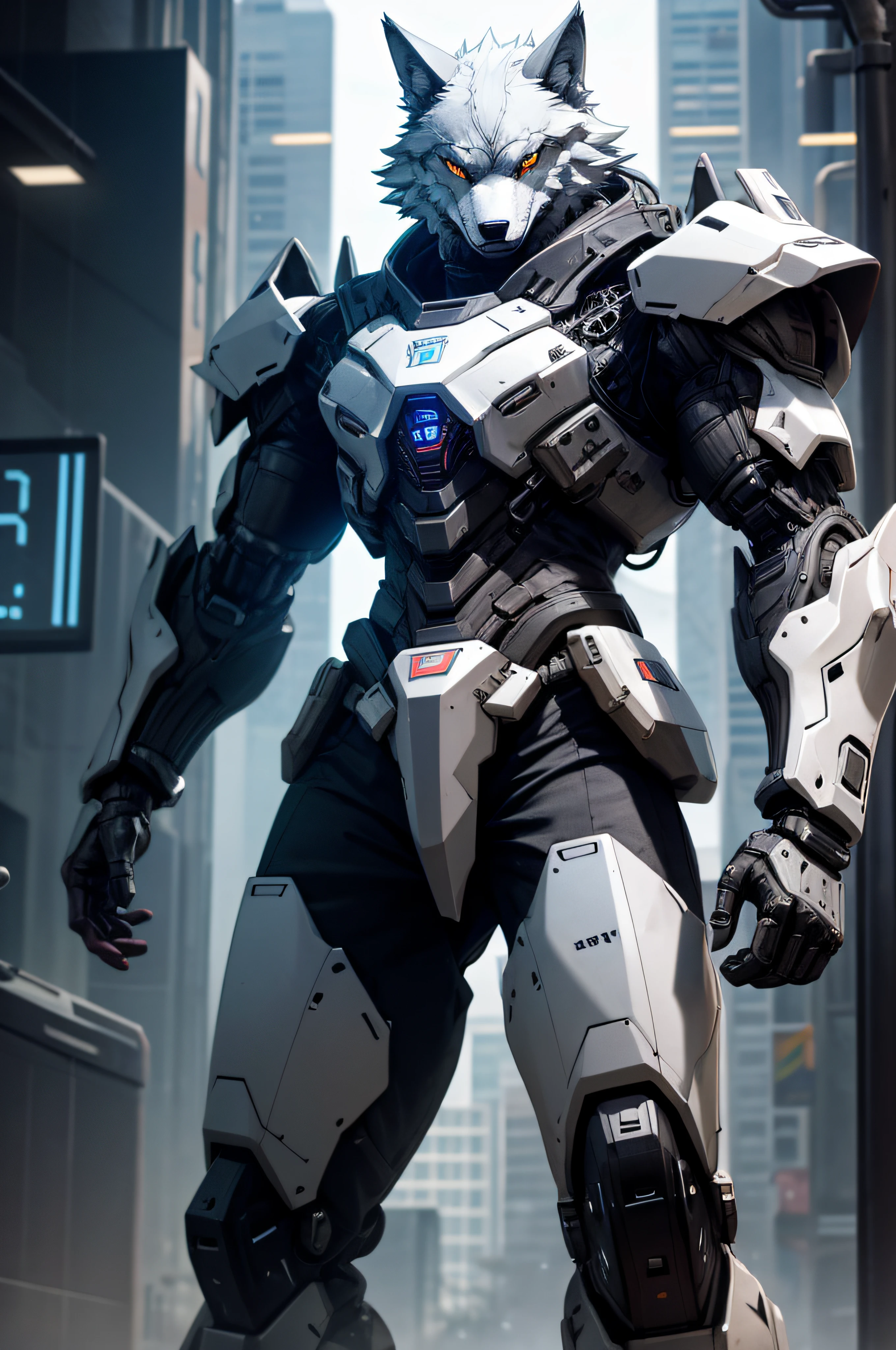 wolf  in cybernetic armor --auto