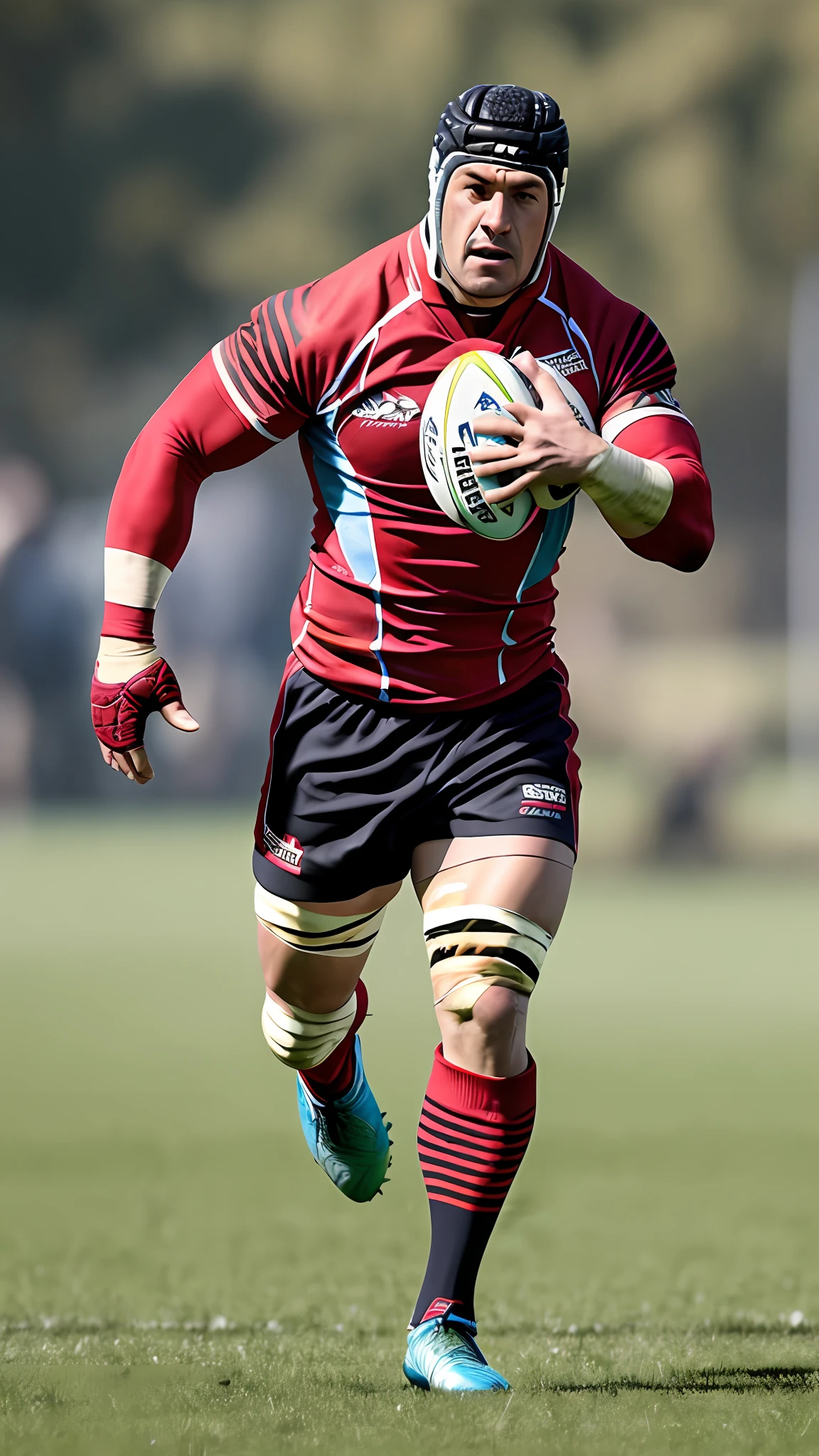 **Marvel Flash (film) playing rugby, full body flash, ultra realistic image, 8k** --auto --s2