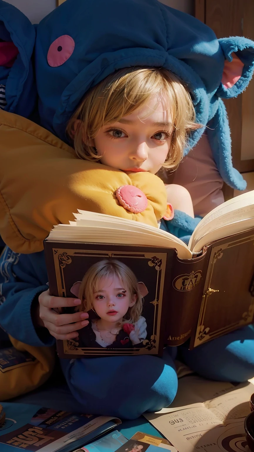 photo of girl, cute lithorts hair, cute little fingers, (detail fingers), (blond hair:1.2), wearing an cute elephant suit with star pillow, in the bedroom, read a magic book,
best quality, realistic, photorealistic, (intricate details:1.2), (delicate detailed), (cinematic light), clear line, sharp focus, realistic face, detailed face
unity 8k wallpaper, ultra high res, (photorealistic:1.4), looking at the book, eye focus to the book