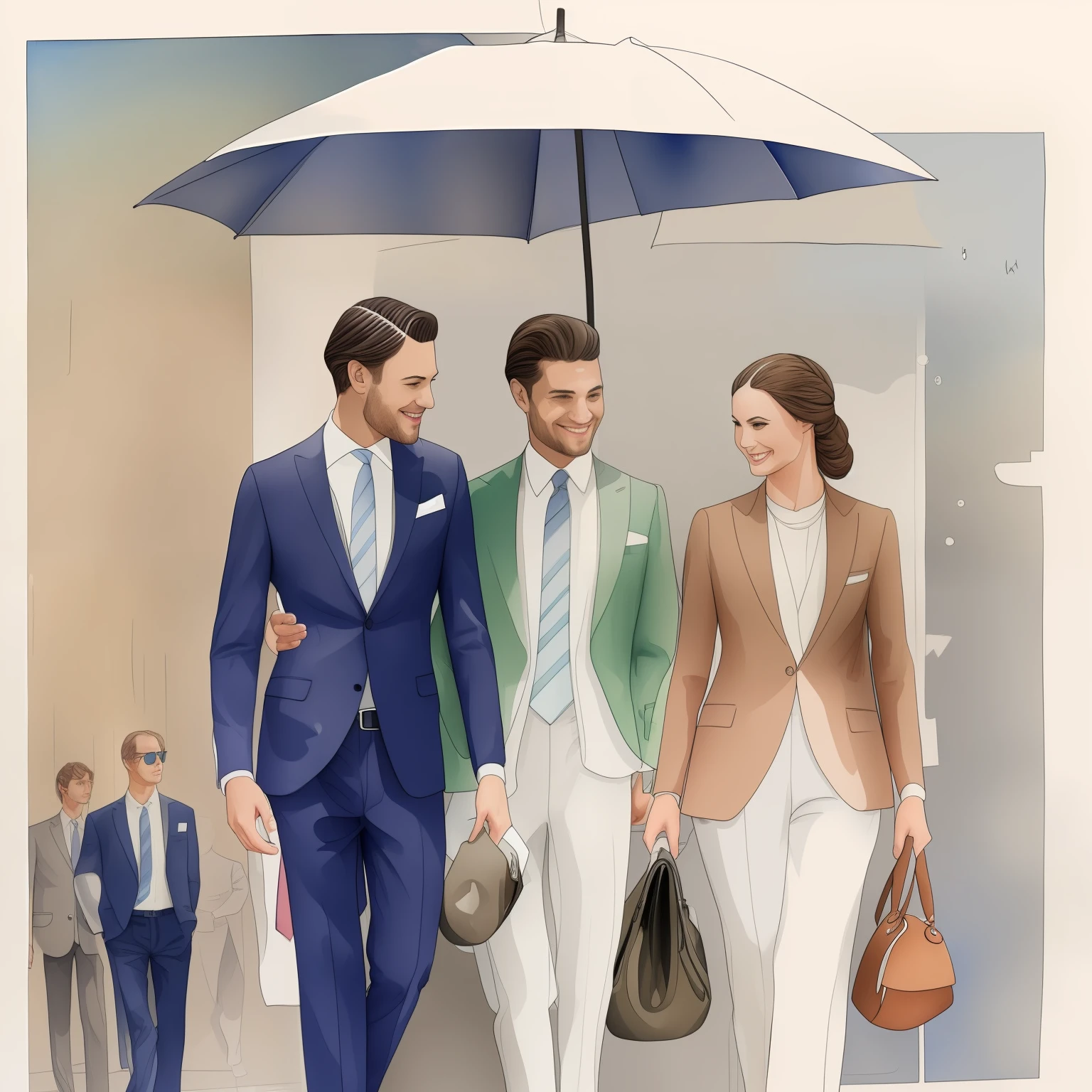 Wearing a suit to the interview、aquarelle --auto