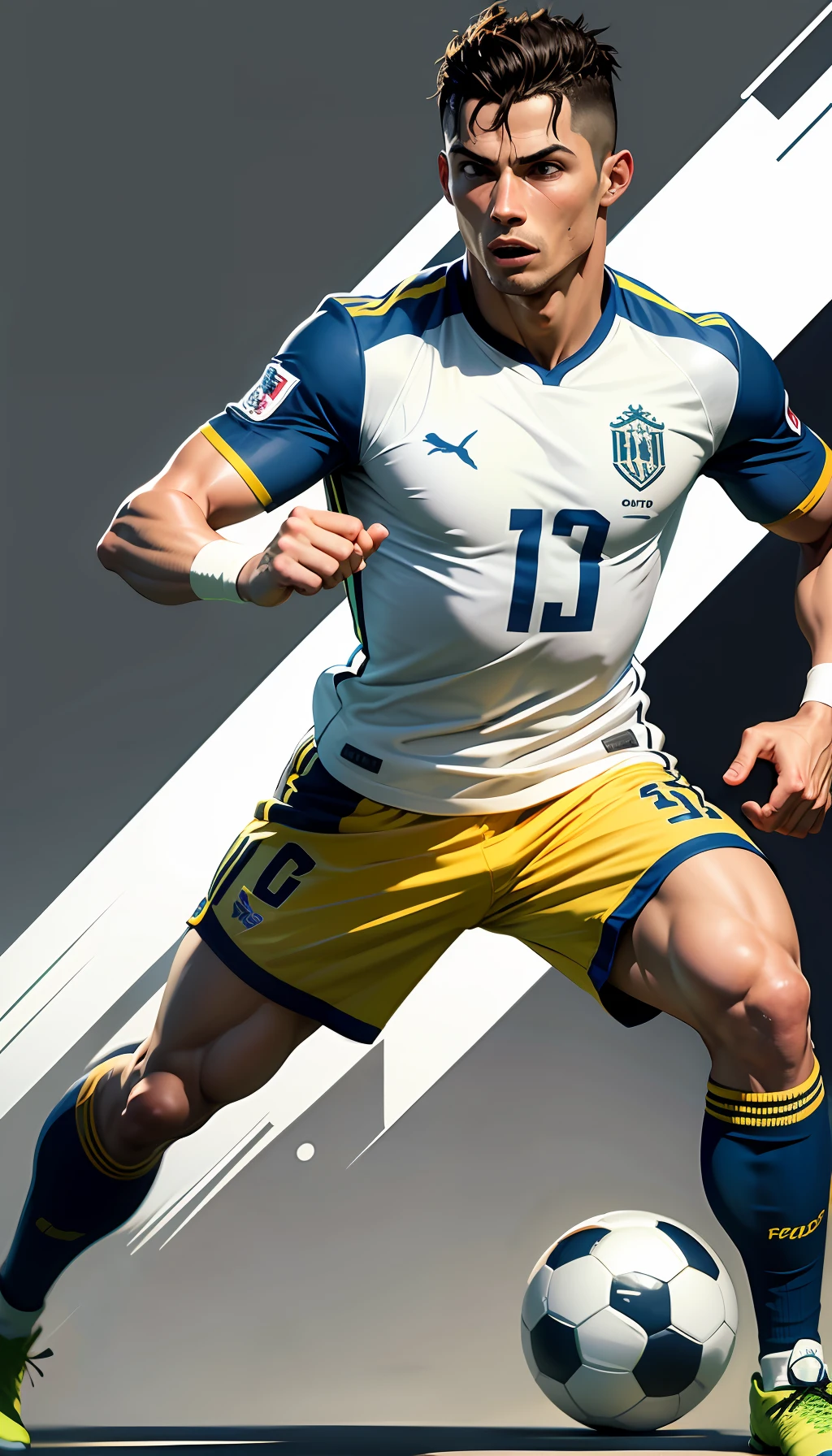 "cristiano ronaldo stilo vector Iconic football in 4K+ fullbody"