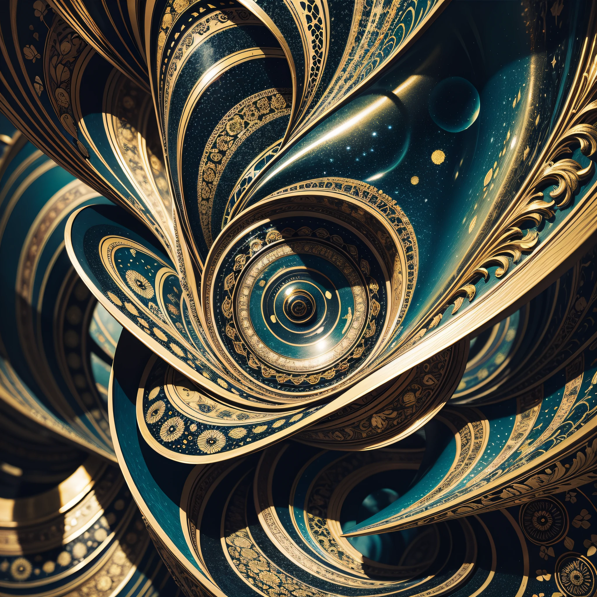 Ethnic style, a gold & Black Vector, ink painting, abstract, surrealism, dreamy, concept, an artistic, Cinematic, Masterpiece, Breathtaking, Nature