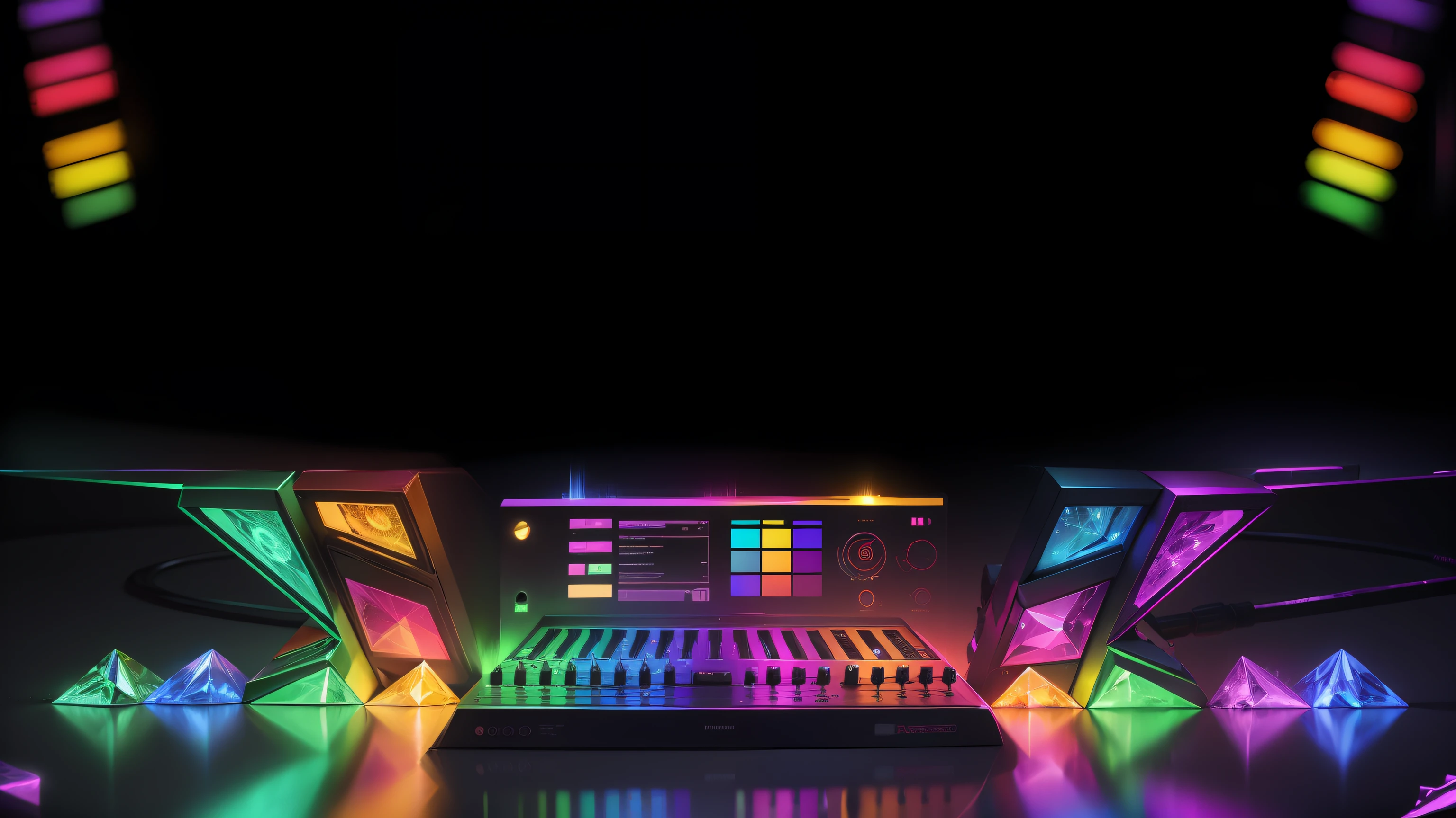 Diamante. Detalhes neon. rainbowart,