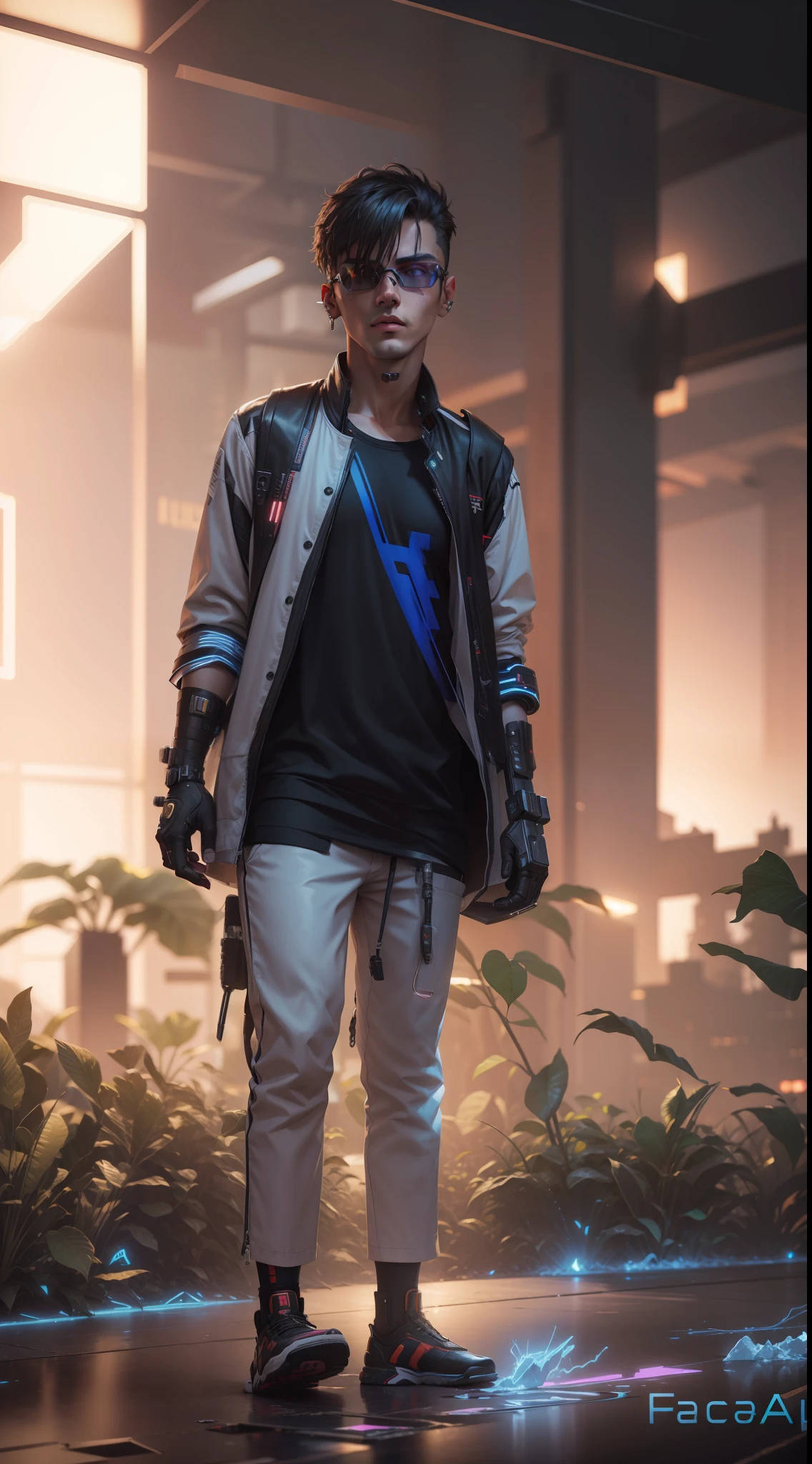 Cyberpunk handsome boy with ultra realistic face and high resolution 8k