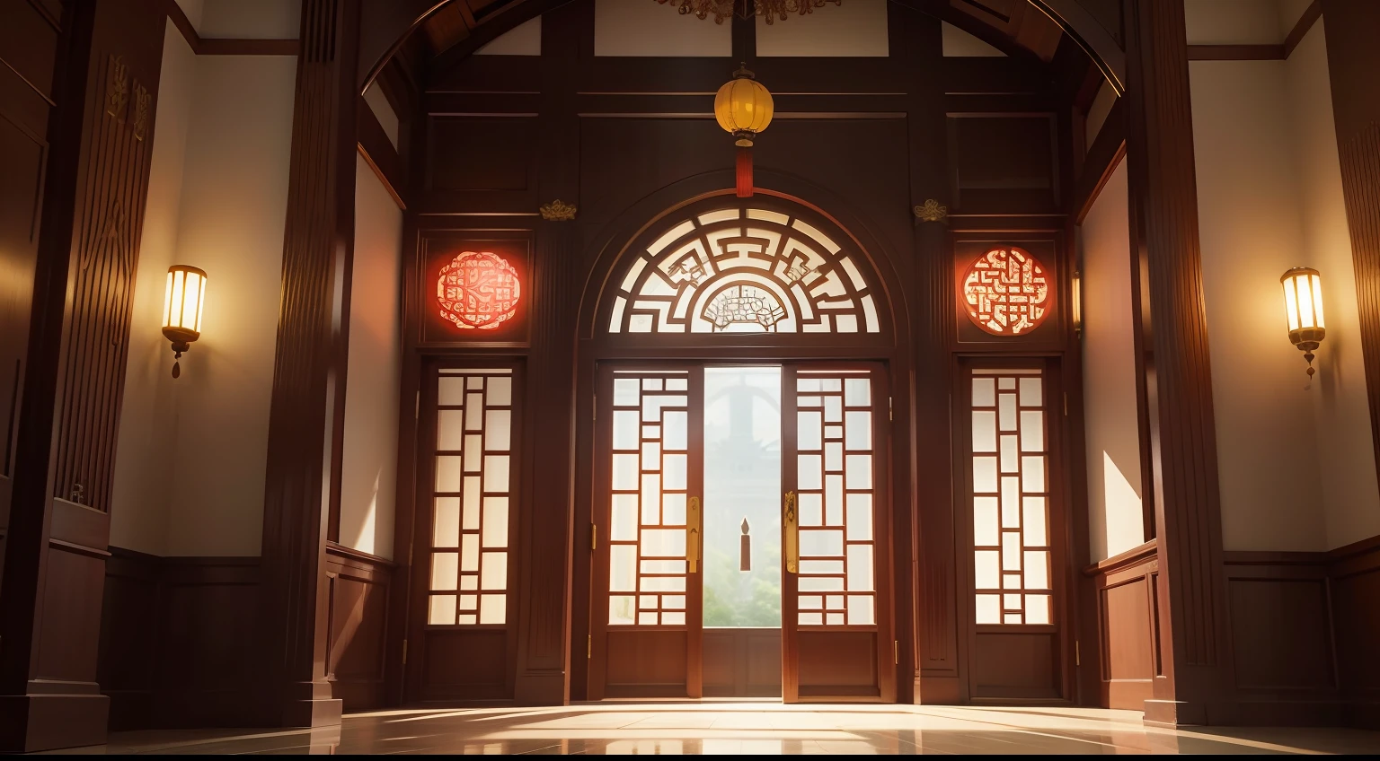 China-style,ancientry,royal palace interior,basilica,classical,tasteful,Luxury,brightly,复杂,delicated,plethora of colors,The details were perfect,k hd,sconces,screen