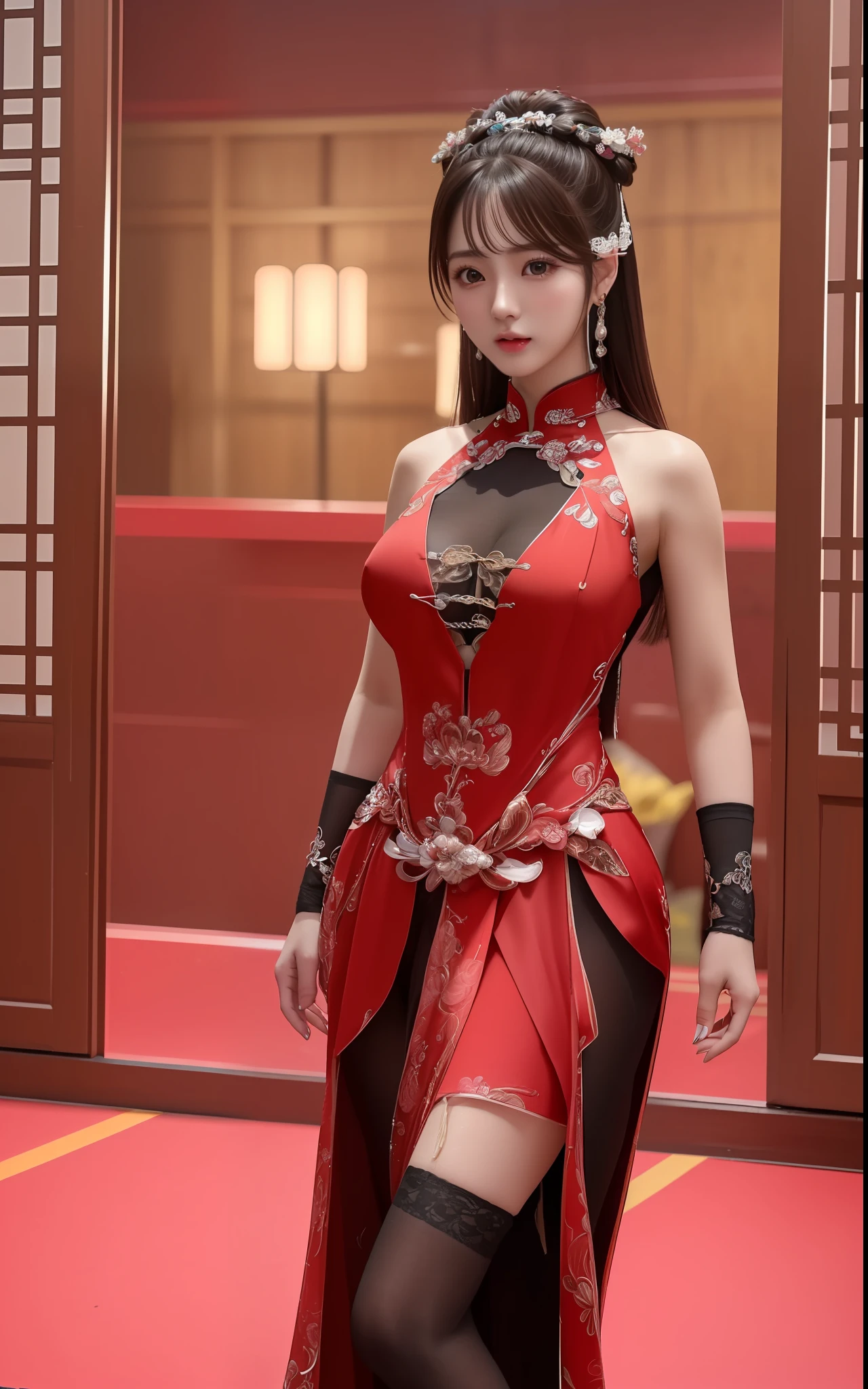 masterpiece, best quality, extremely detailed 8k, ultra hd, ultra-detailed, highly detailed, highly realistic, ultra-realistic, hyperrealistic, hyperrealism, (1woman:1.5), (solo:1.5), (beautiful cute Taiwanese Idol woman:1.6), (beautiful cute JAV Idol woman:1.6), anatomically correct, (detailed realistic skin), (realistic big breasts), slender abs, (closed mouth:1.35), nsfw,