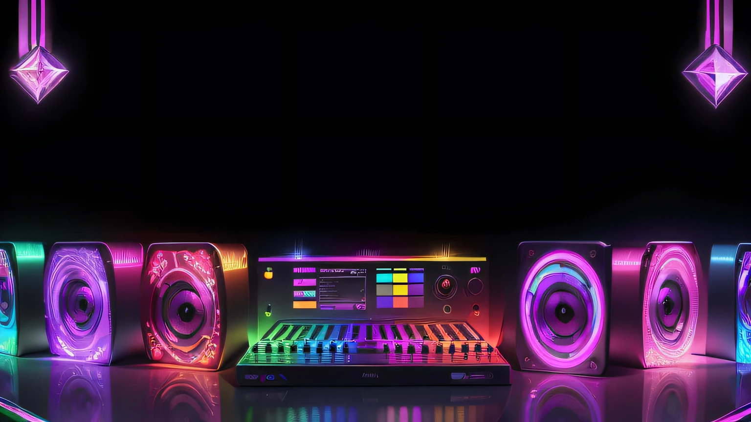 Diamante. Detalhes neon. rainbowart,