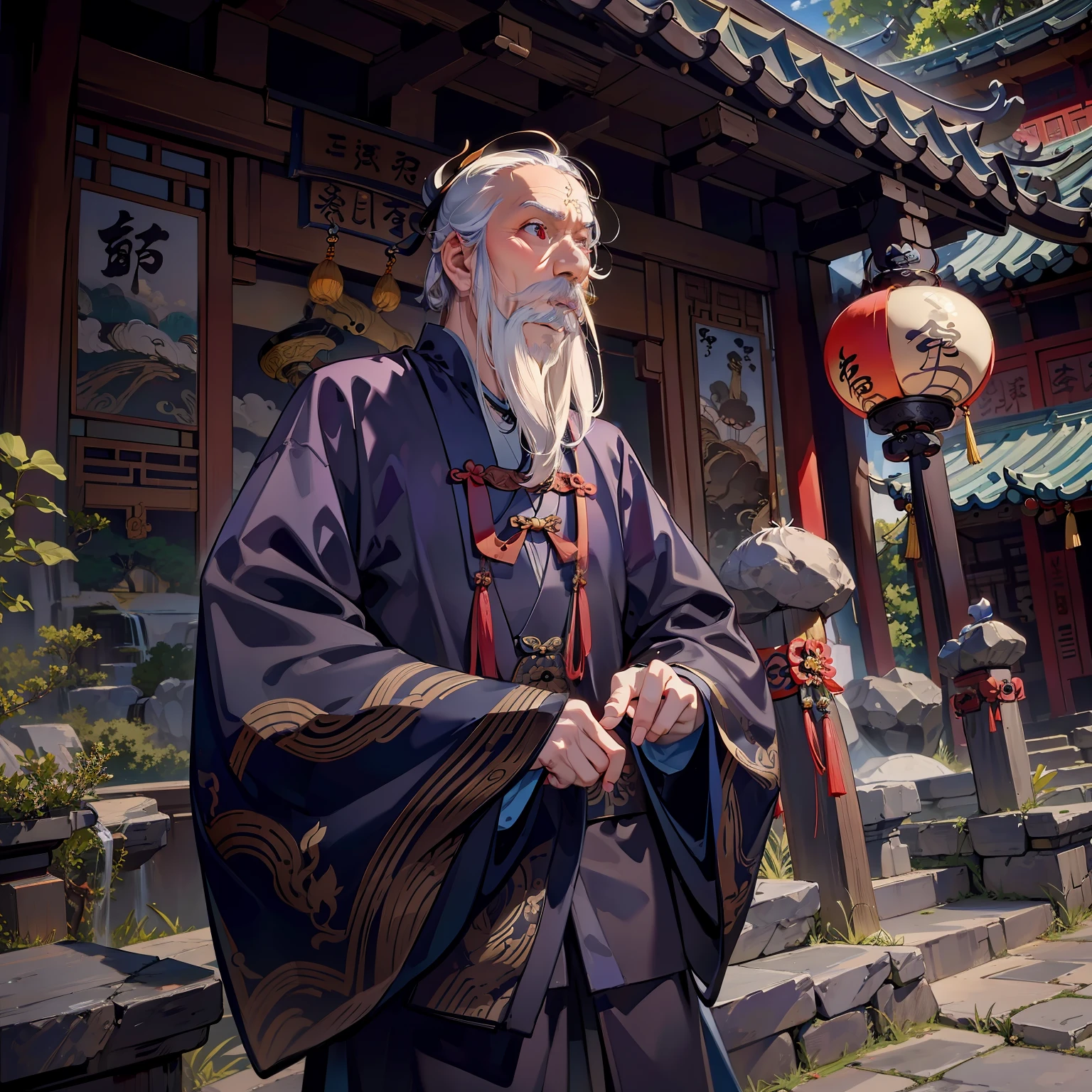 (An old Taoist priest old man)
(A Taoist temple)