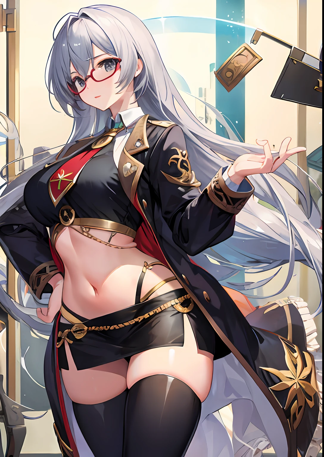 Bigchest，eye glass，Skirt that wraps hips，Real Human，plumw，
